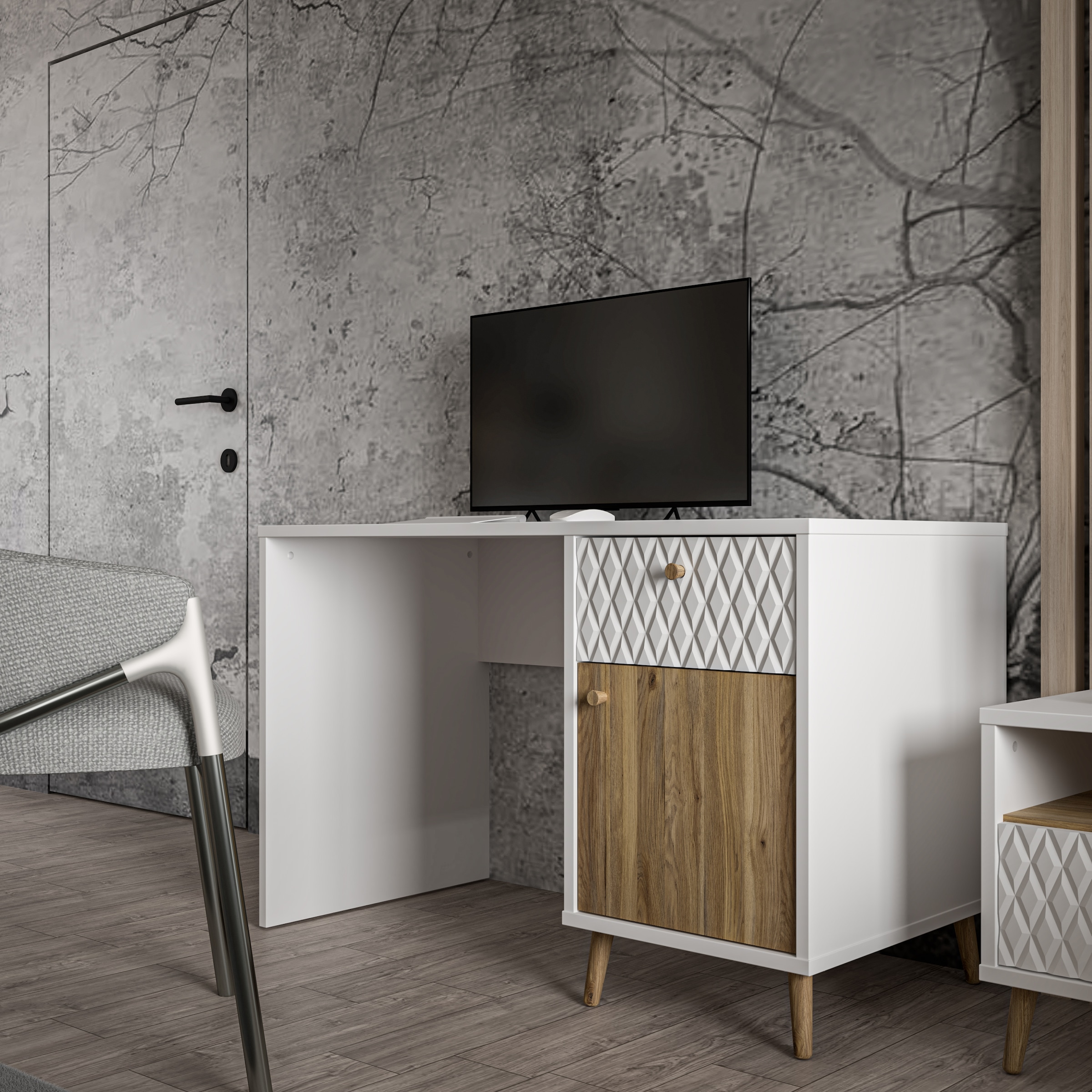 FORTE Schreibtisch »Aksana«, Schreibtisch, Soft Close, Vollauszug, modernes Design