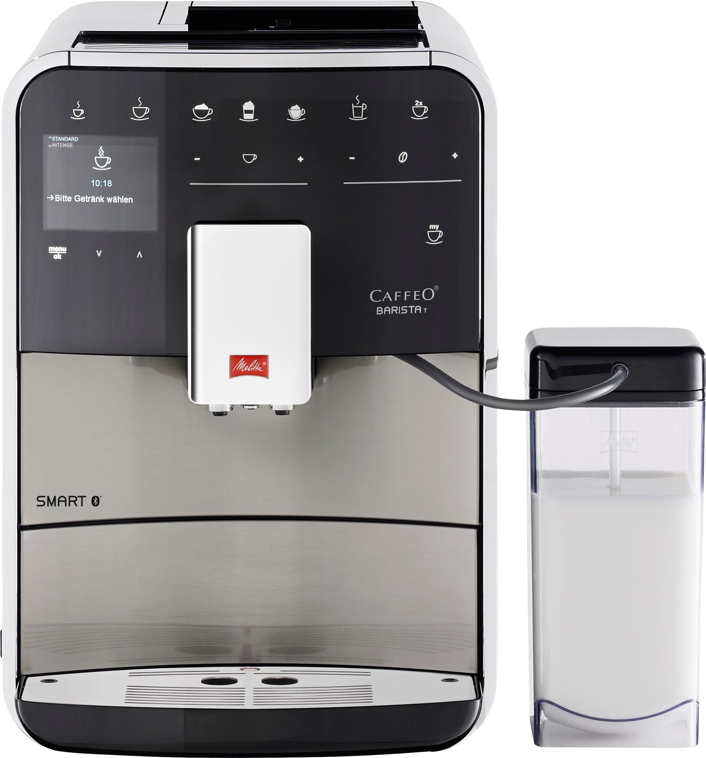 Melitta Kaffeevollautomat »Barista T Smart® F 84/0-100, Edelstahl«, Hochwertige Front aus Edelstahl, 4 Benutzerprofile & 18 Kaffeerezepte