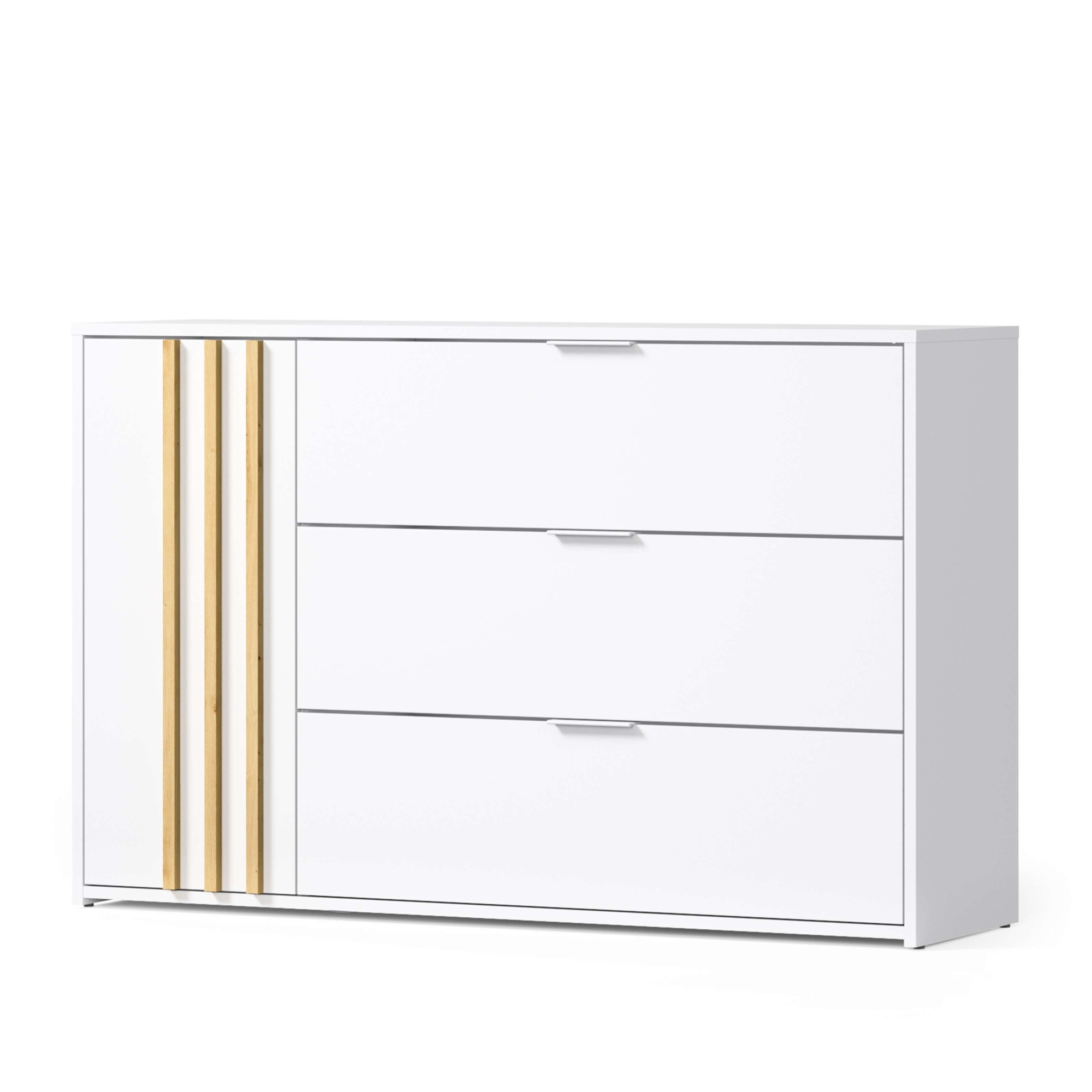 Home affaire Kommode »Kommode Calera mit Drehtür, 3 Schubladen und MDF-Lame günstig online kaufen