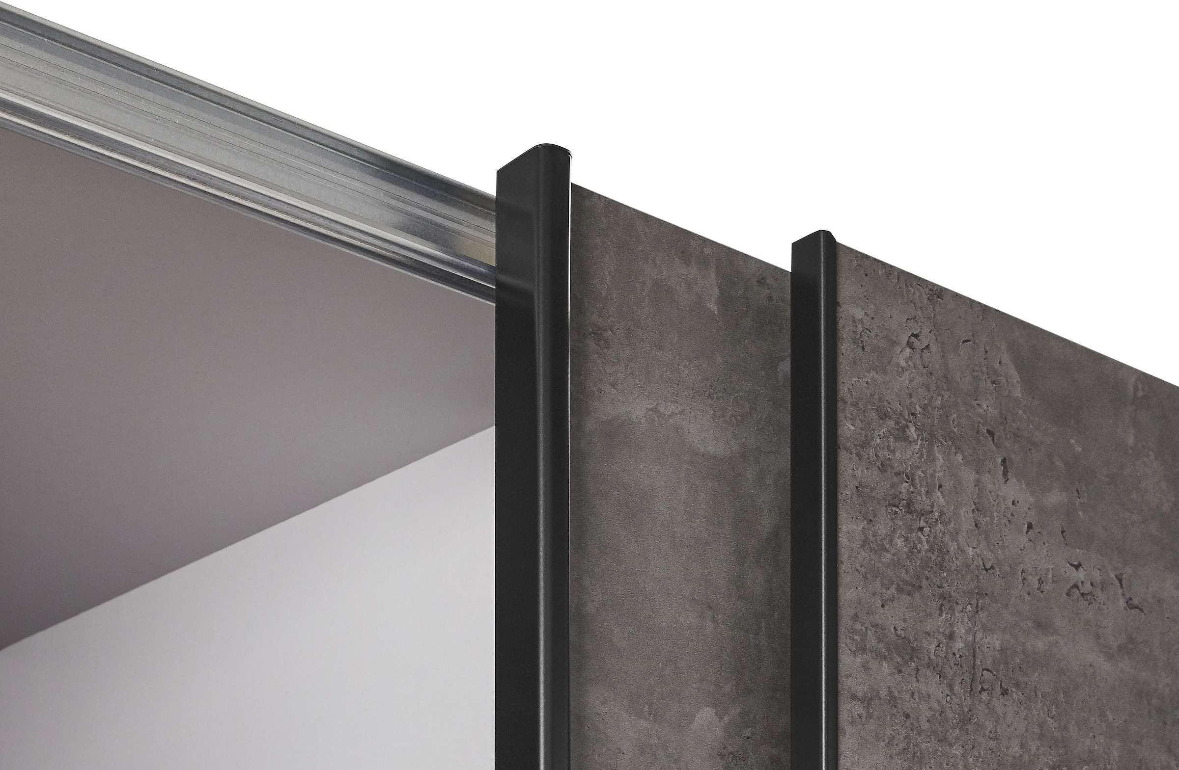 FORTE Dreh-/Schwebetürenschrank »Narago, TOPSELLER zum TOP Preis! In verschiedenen Farben«, (Farbe Weiß auch mit Spiegeln erhältlich), mit zahlreichen Einlegeböden, viel Stauraum, Made in Europe