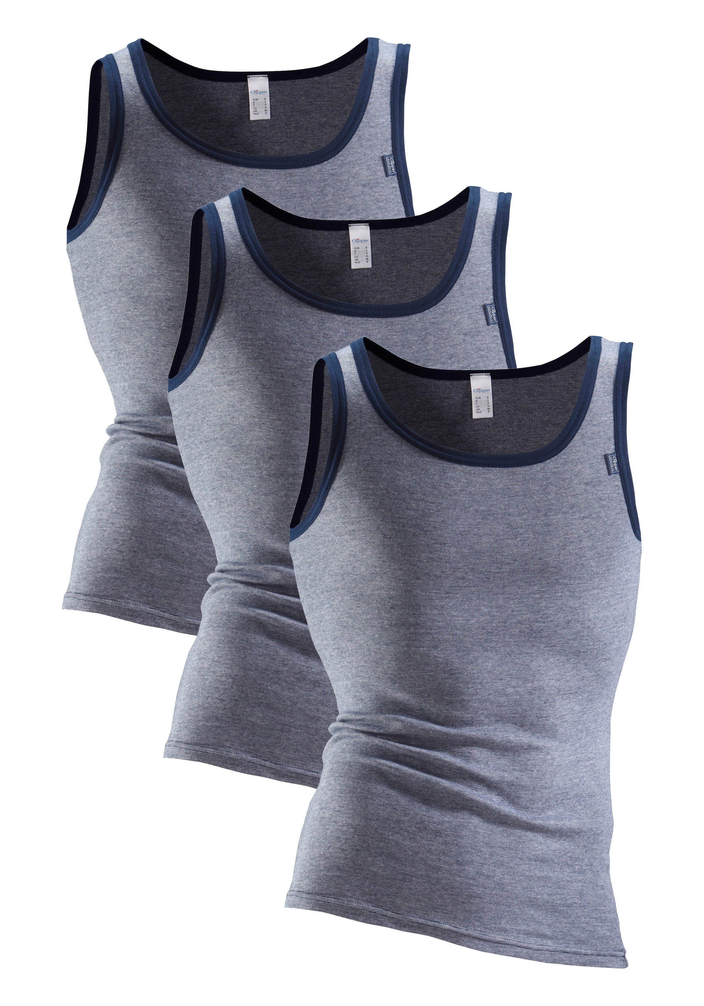 Clipper Exclusive Unterhemd, modische Optik: bestellen jetzt Qualität tolle meliert, Jeans Baumwoll