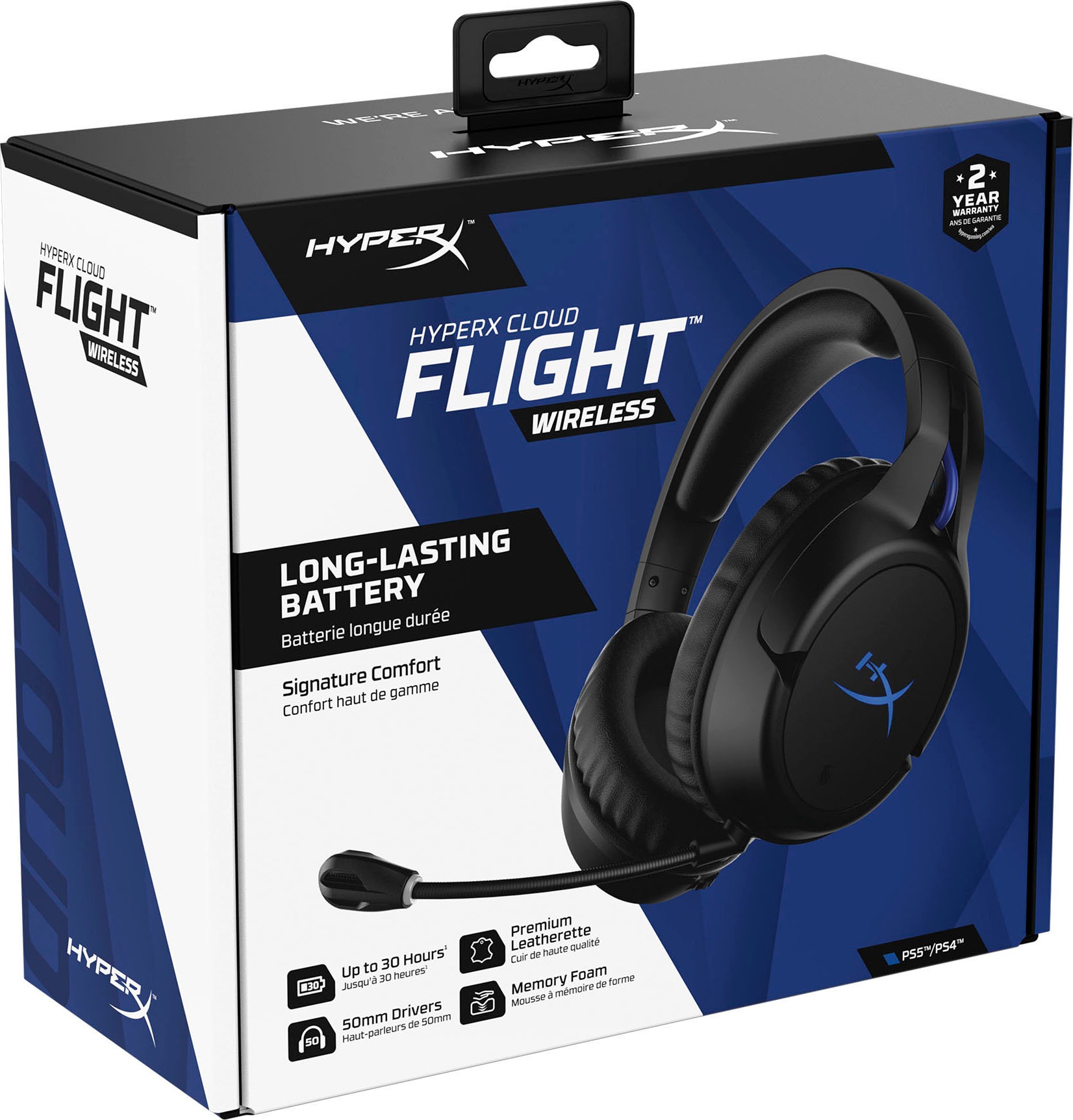 HyperX Gaming-Headset »Cloud Flight Wireless Black/Blue für PlayStation«,  Wireless, Mikrofon abnehmbar-Rauschunterdrückung auf Raten bestellen