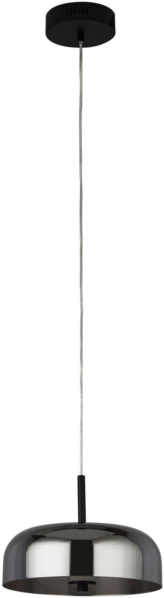 Searchlight Hängeleuchte »Frisbee Pendant  - Black Metal & Smoked Glass« LED-Modul 1 Stk. Warmweiß