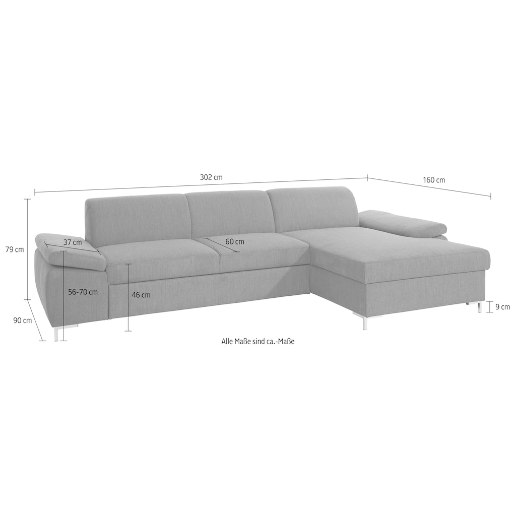 DOMO collection Ecksofa »Santana L-Form«