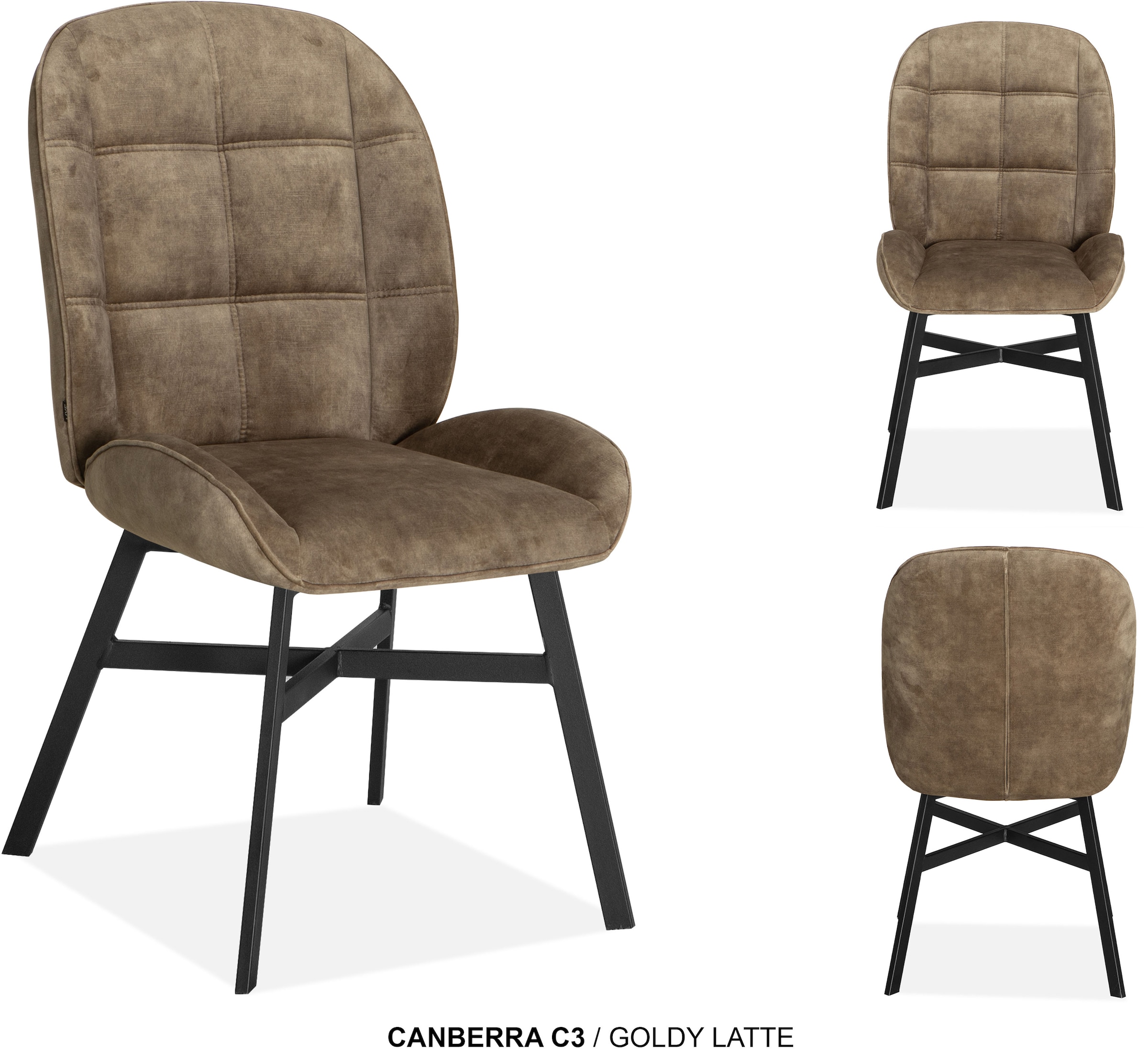 OMG Design Esszimmerstuhl »Canberra« (Set) 1 Stk.Esszimmerstuhl, pflegeleichter Samtvelour Bezug