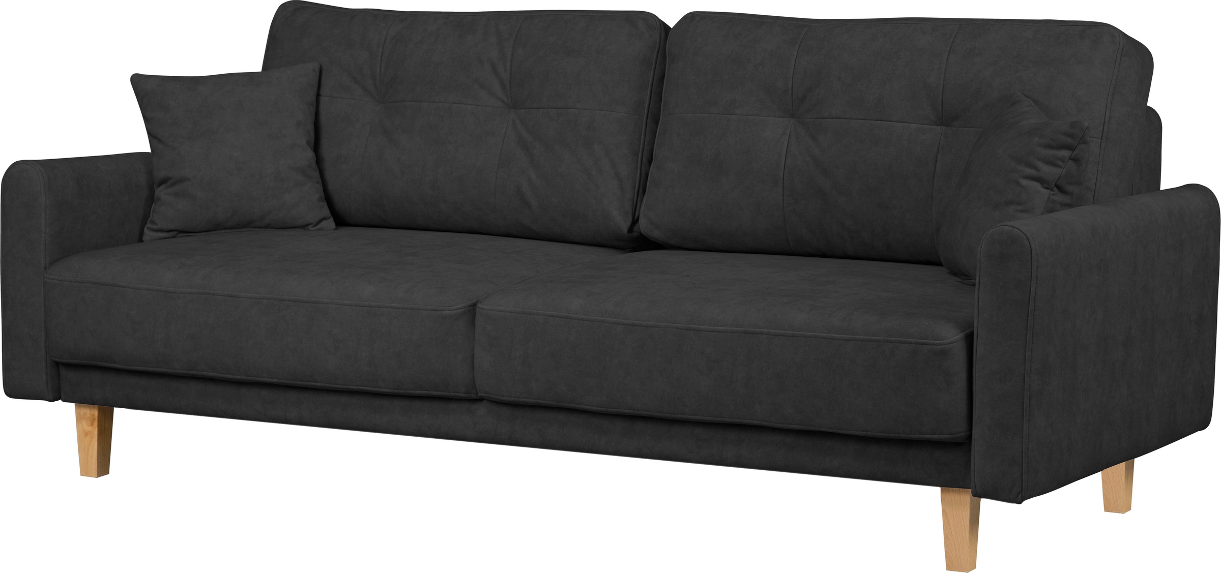 Home affaire 3-Sitzer »TRIPLO optionale Schlafsofa mit Bettkasten, Maße B/T/H: 215/100/89 cm«, Wahlweise Bettfunktion - Liegefläche 145x191 cm, Rücken-, Zierkissen