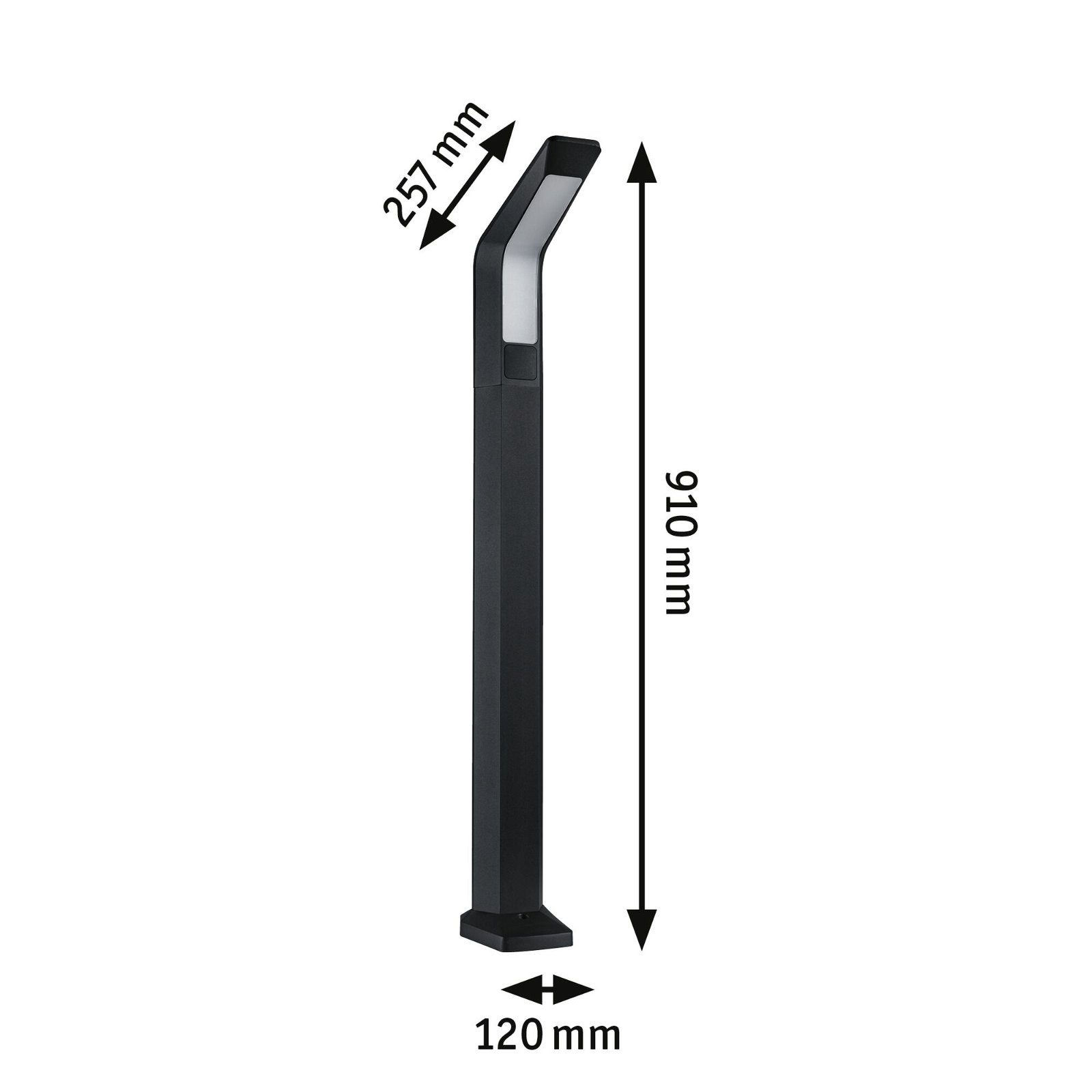 Paulmann LED Pollerleuchte »Merano IP44 910mm 3000K 14W 850lm 230V Anthrazit Aluminium«, 1 flammig, Bewegungsmelder mit Hochfrequenz-Sensor