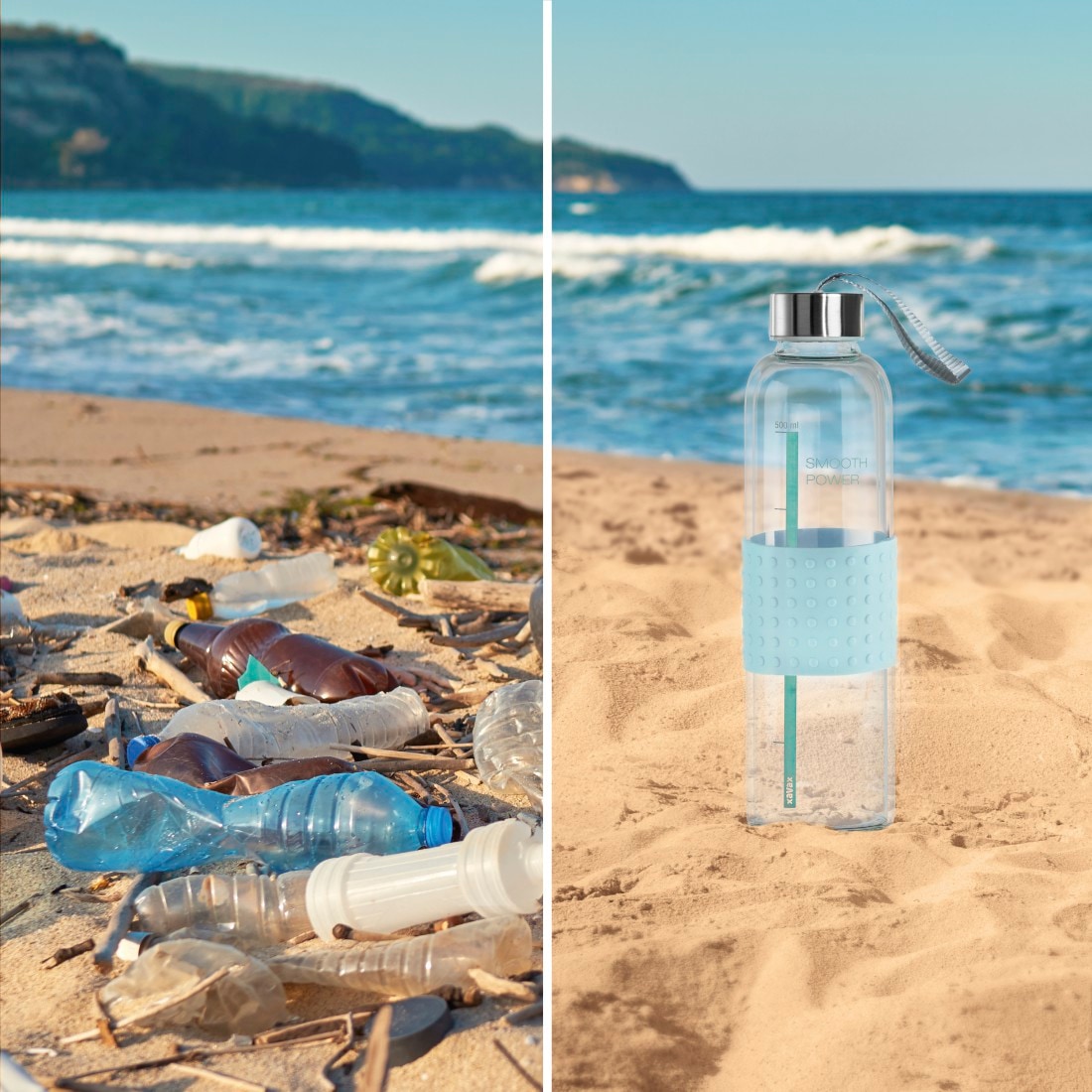 Xavax Trinkflasche »Trinkflasche 500 ml (auslaufsicher, für Kohlensäure, Trinkerinnerung)«