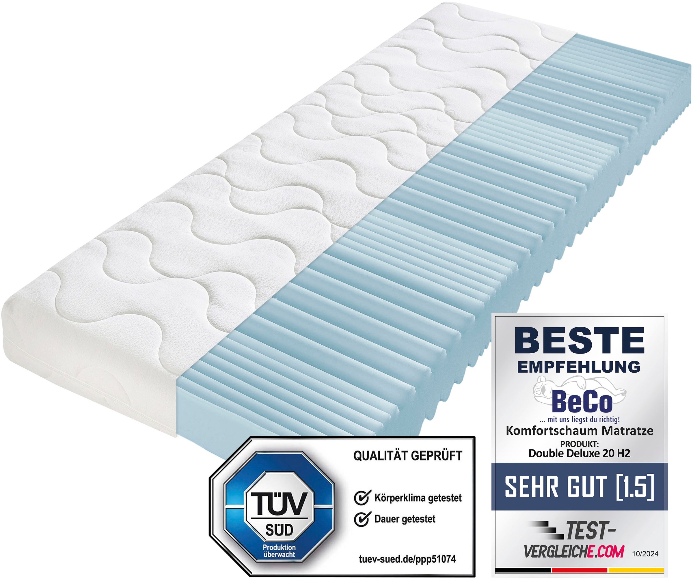 Beco Komfortschaummatratze »Double Deluxe Matratze 20, Matratze in 90x200 c günstig online kaufen