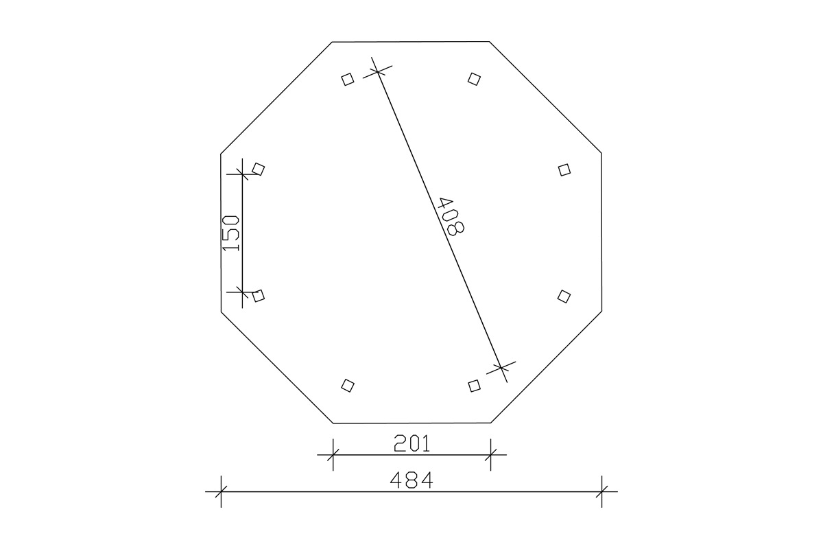 Skanholz Pavillon »Nice 2«, 8-Eck, BxT: 484x484 cm