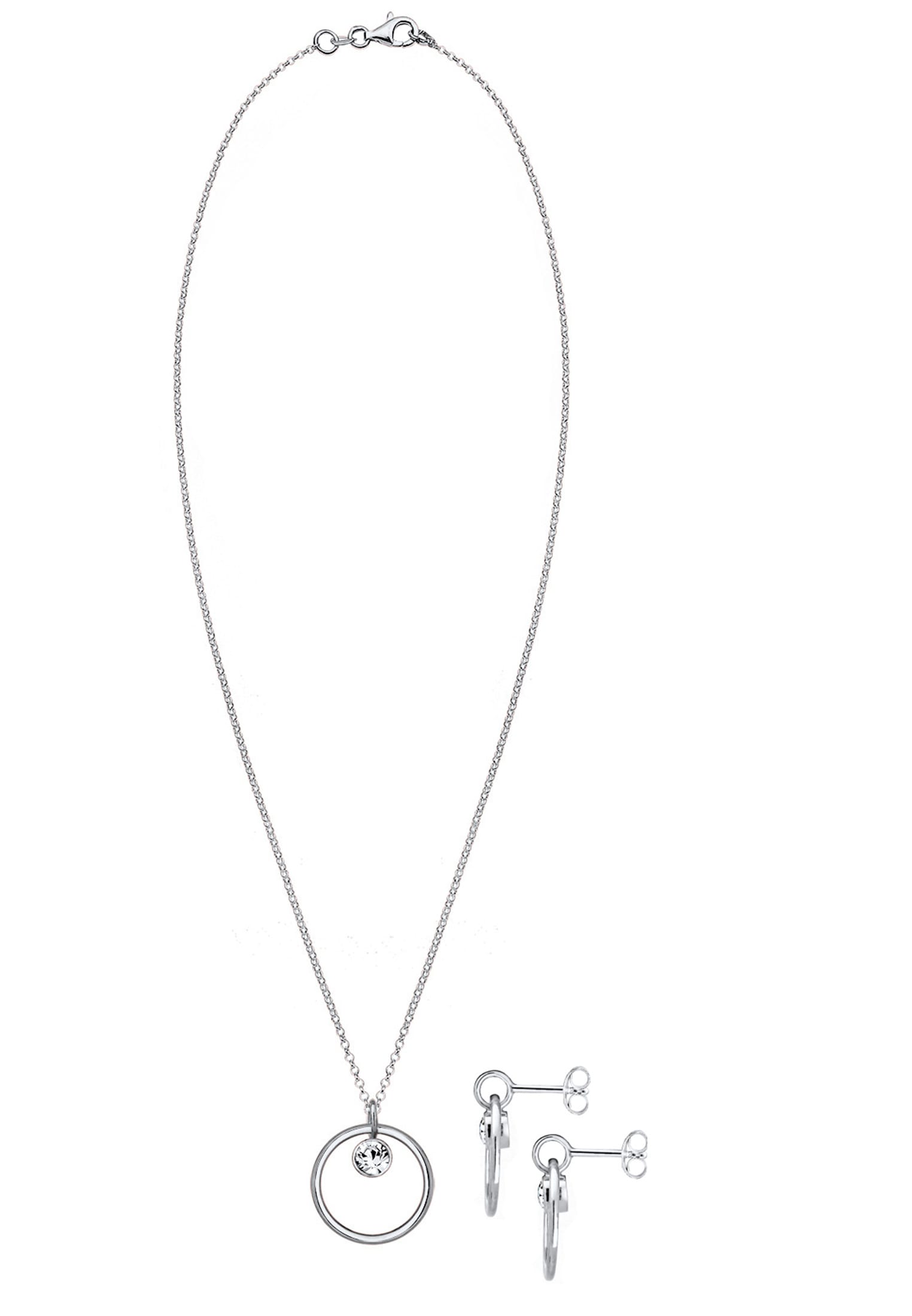 Elli Schmuckset »Kreis Geo 925 Silber, mit Kristallen von Swarovski®« ()