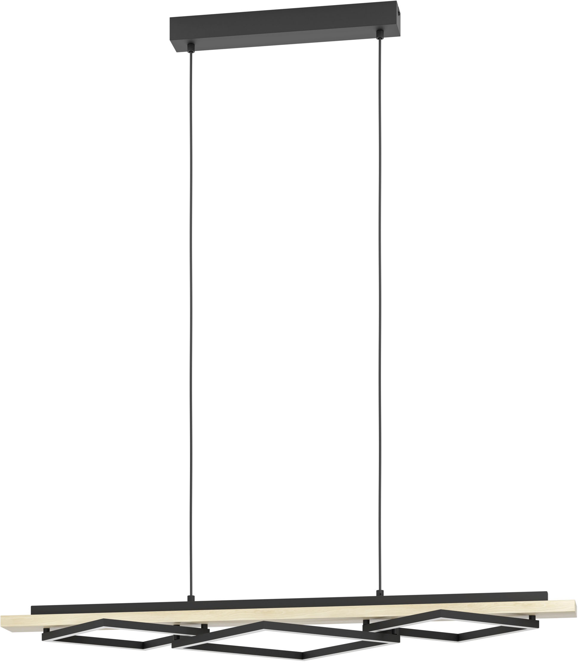 EGLO Hängeleuchte »BOYAL Pendellampe - Stahl, Holz - LED;LED - 2X13W;1X16W günstig online kaufen