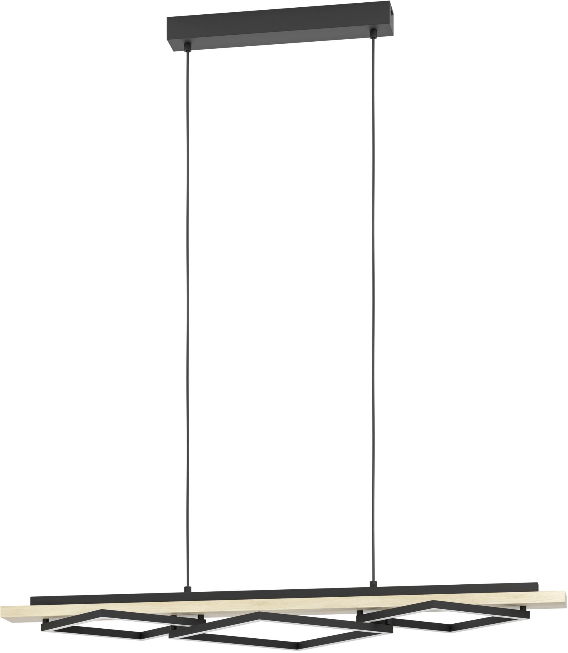 EGLO Hängeleuchte »BOYAL Pendellampe - Stahl, Holz - LED;LED - 2X13W;1X16W günstig online kaufen