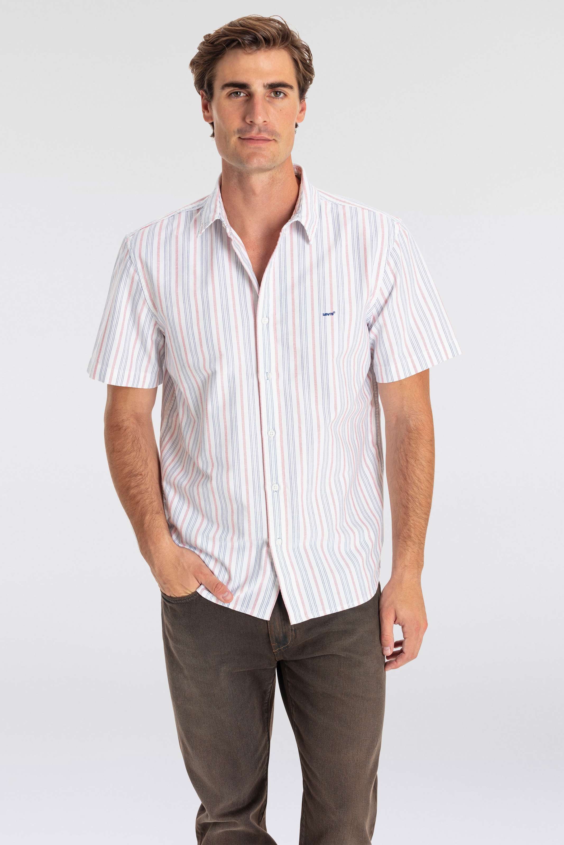 Levi's® Kurzarmhemd »SS AUTHENTIC BUTTON DOWN«, in Streifendessin, aus Baumwolle