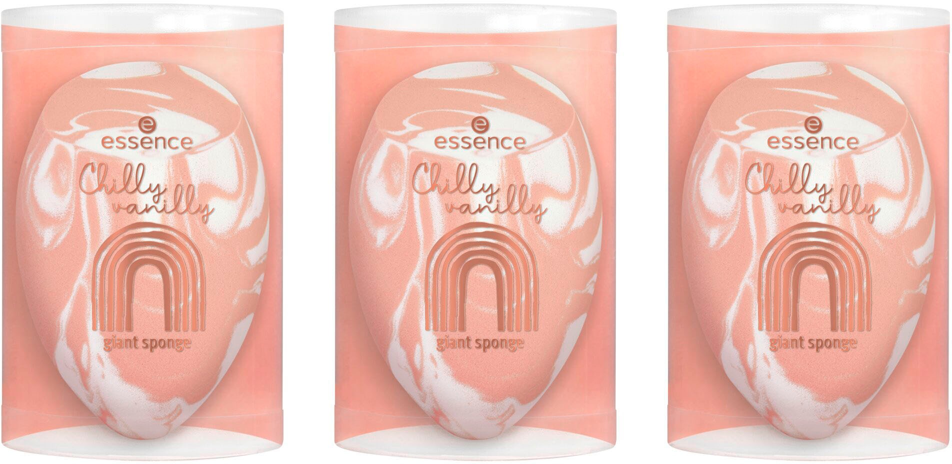 Essence Make-up Schwamm »Chilly vanilly giant sponge«, (Set, 3 tlg.), Sanftes Auftragen für ein makelloses Finish mit stylischem Design!