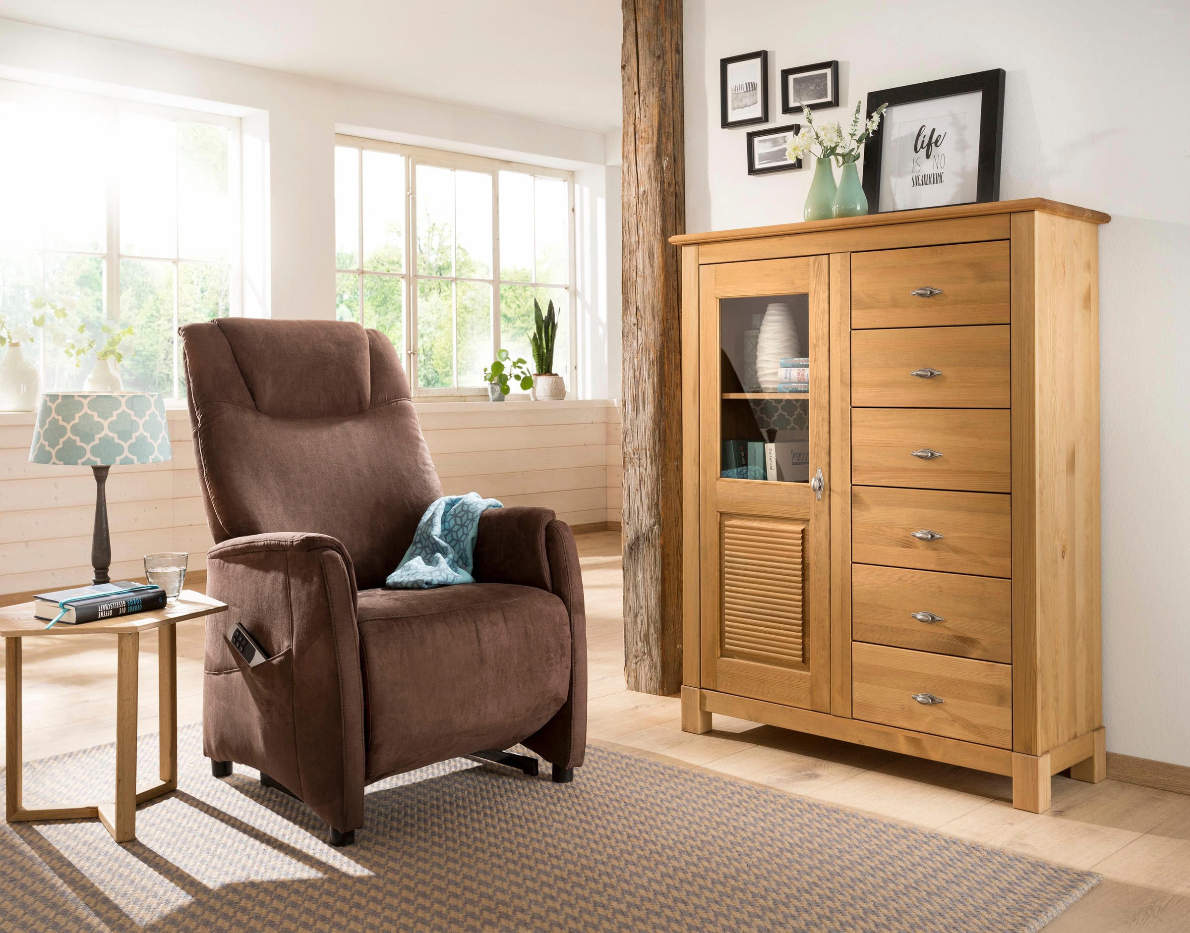 Home affaire Highboard »Rauna«, Vitrine, Breite 103 cm