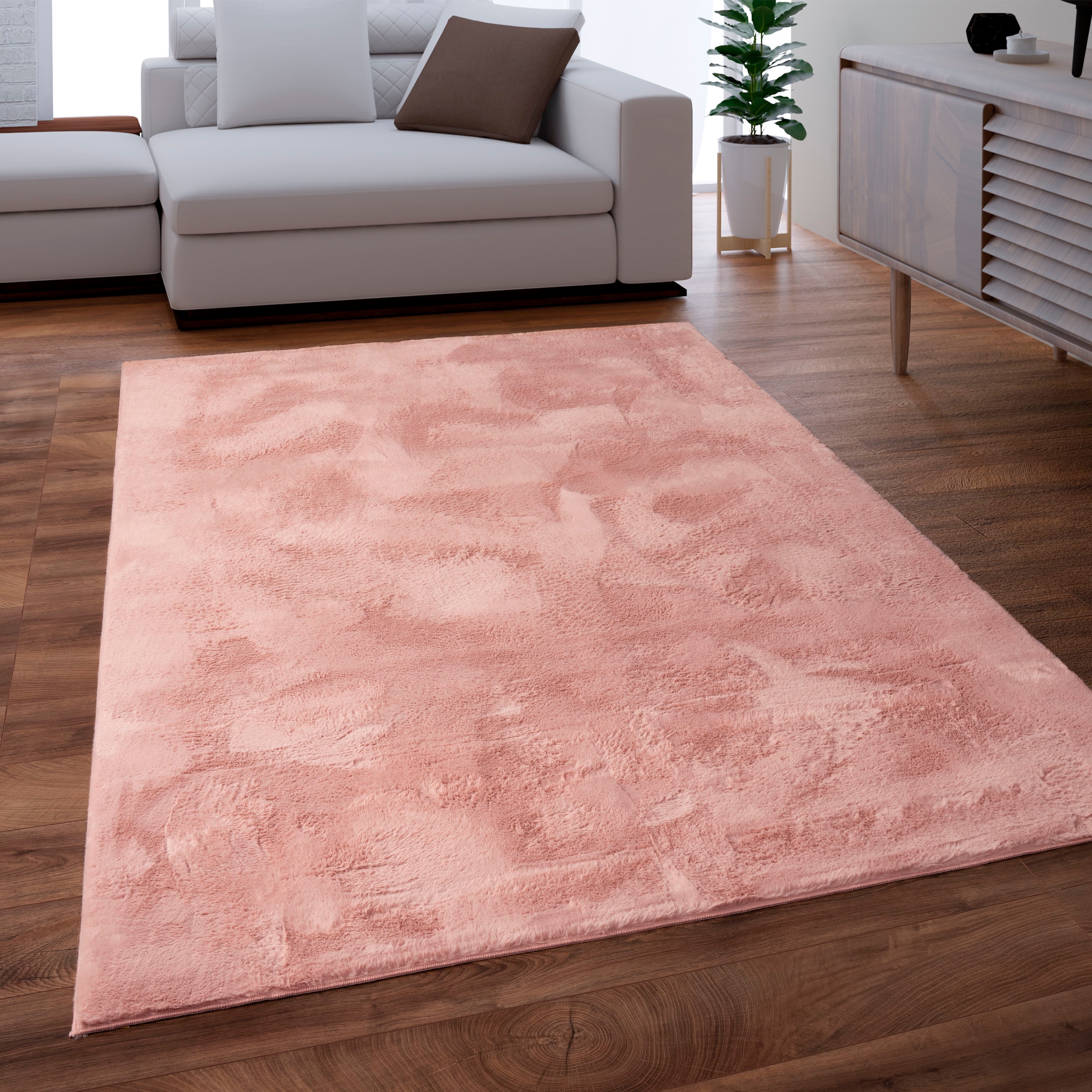 Bild von Paco Home Fellteppich »Kunstfell Soft 380«, rechteckig, Langflor, Kuschelteppich - besonders weich, Uni-Farben