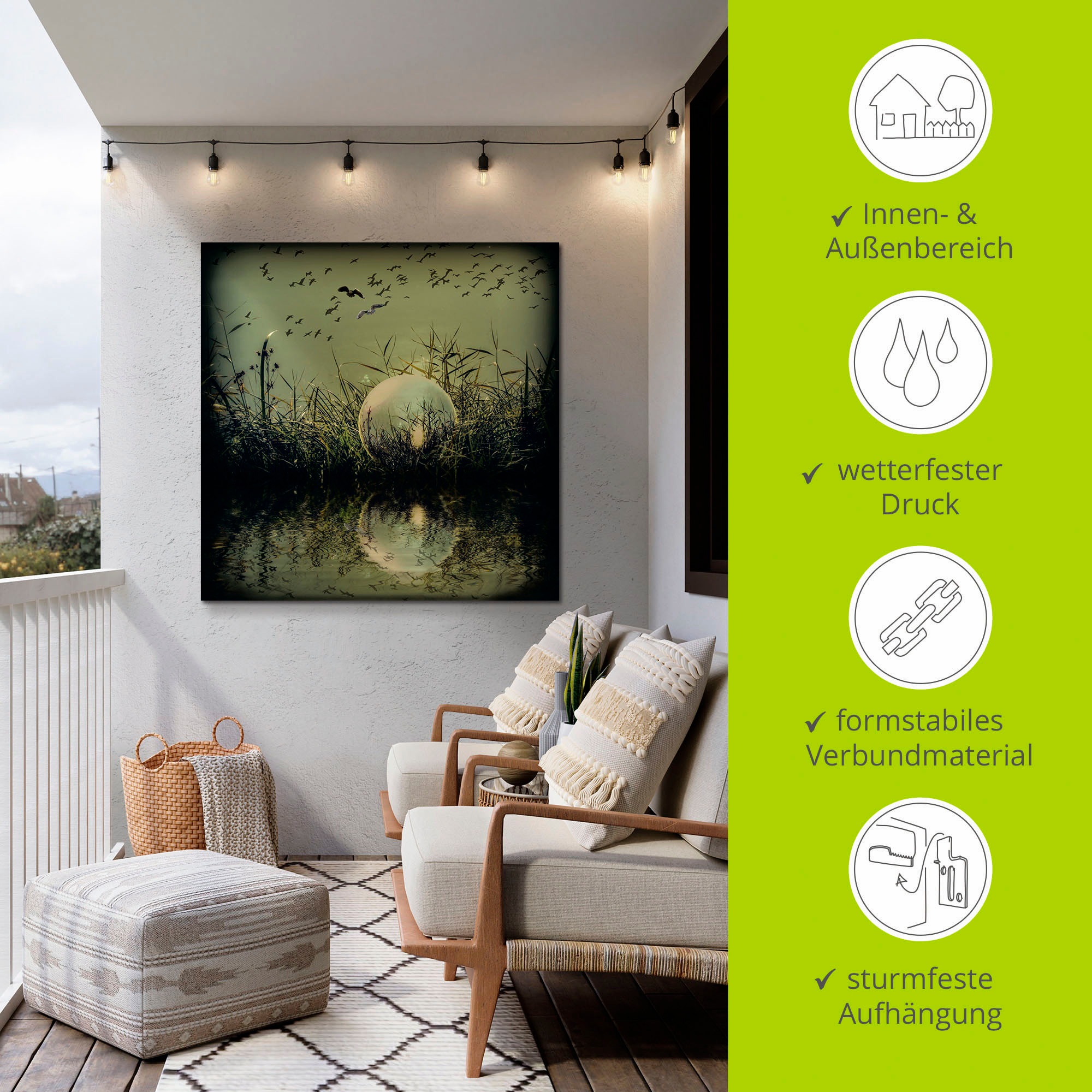 Artland Wandbild »In der Glaskugel - Mystische Au«, Landschaften, (1 St.), als Alubild, Outdoorbild, Leinwandbild, Poster in verschied. Größen