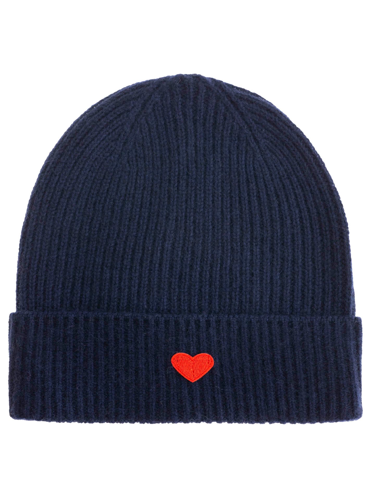 Zwillingsherz Beanie »Beanie with Heart-Patch«, Rippstrick, mit breitem Umschlag, wärmend
