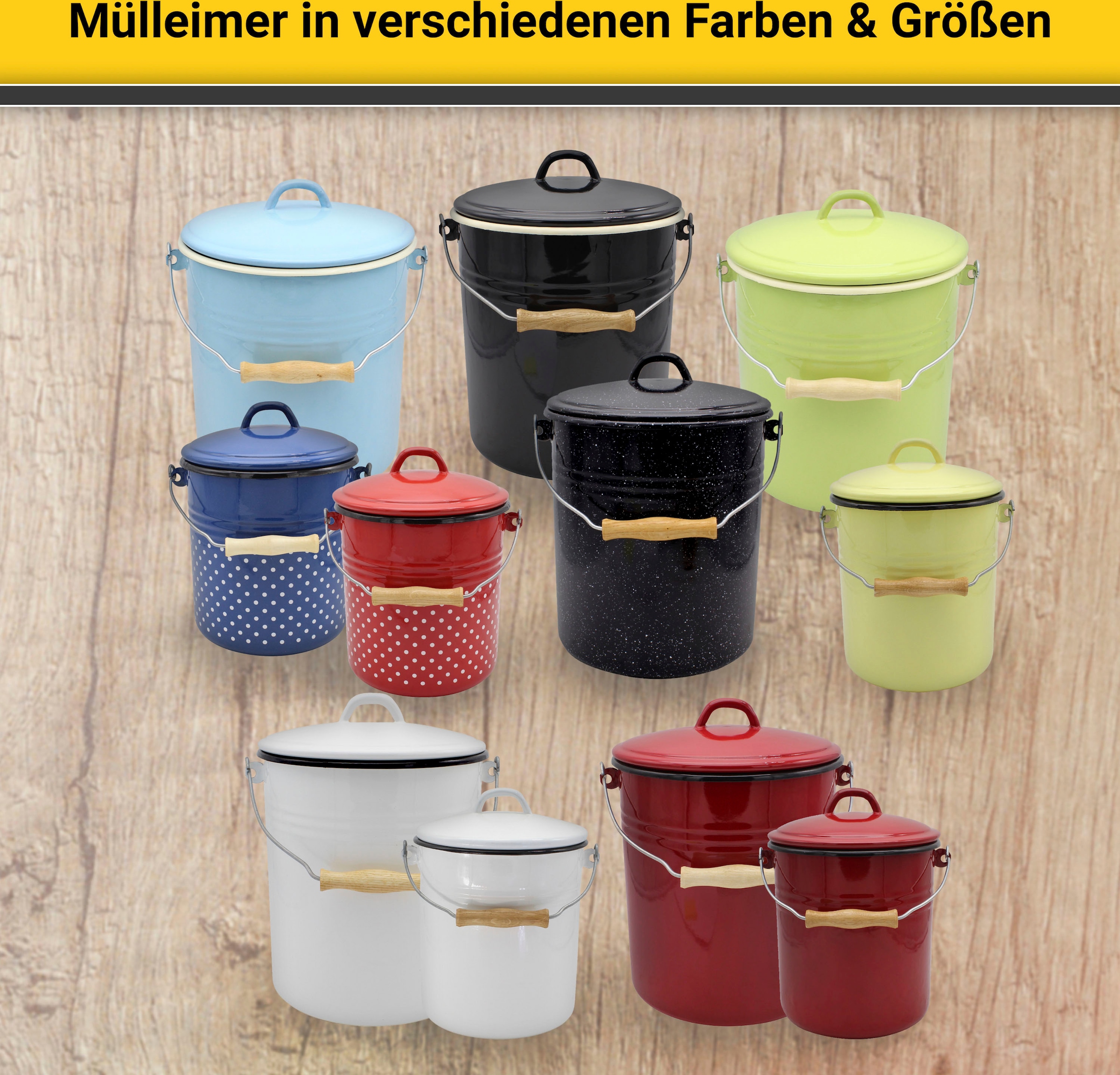 Krüger Mülleimer »Husum«, Europe bestellen Liter, Emaille, in online Behälter, 3 1 Made
