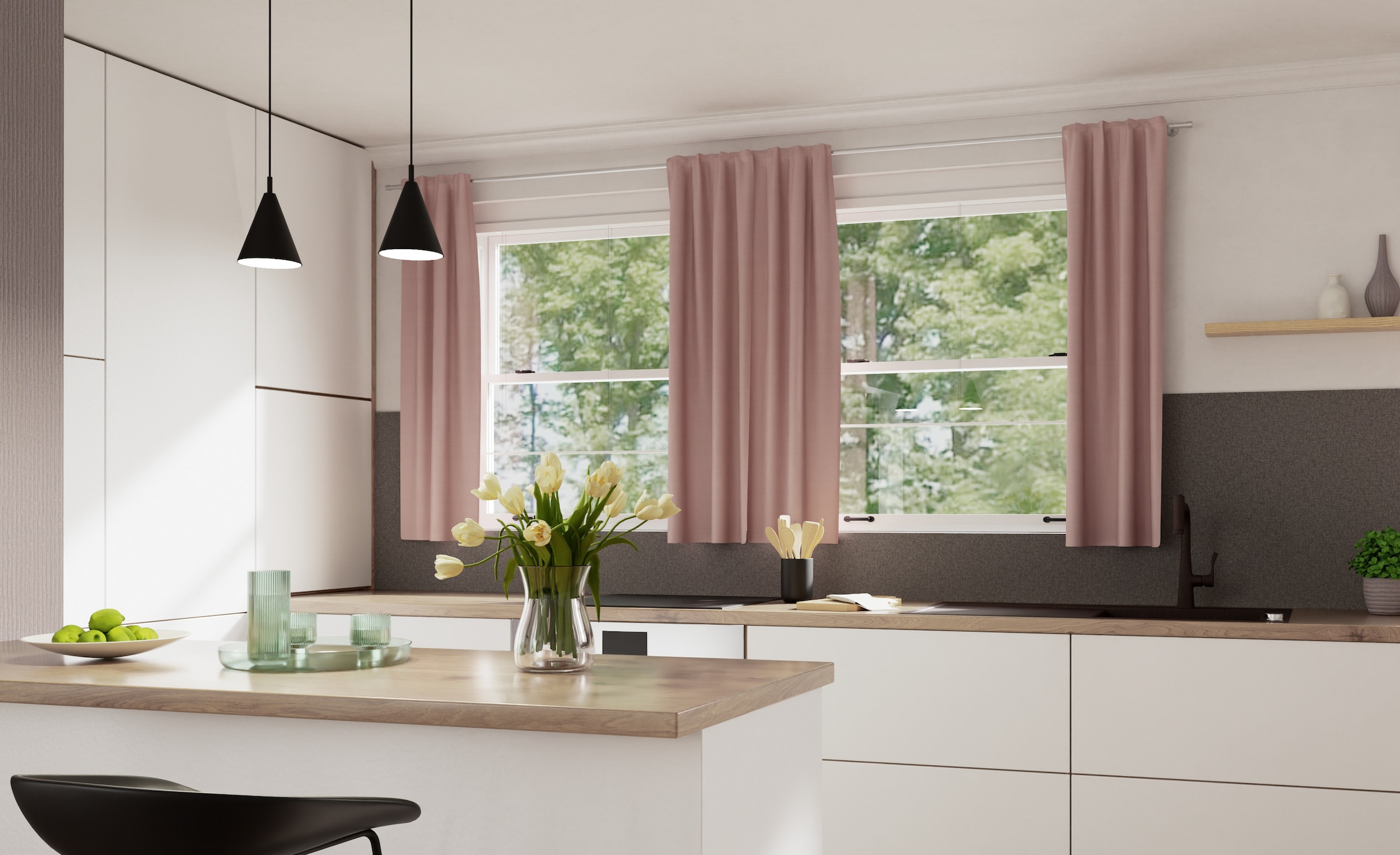 HOMING Gardine »Merle« verdeckte Schlaufen 1 Stk. tlg. Fertigschal