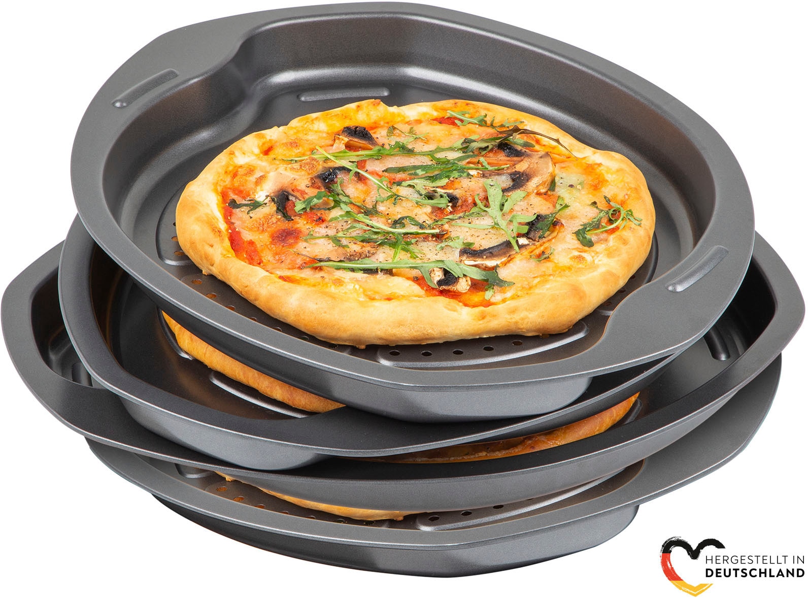 CHG Pizzablech »SENSAZIONE«, Metall, (Set, 4 St.), Made in Germany günstig online kaufen