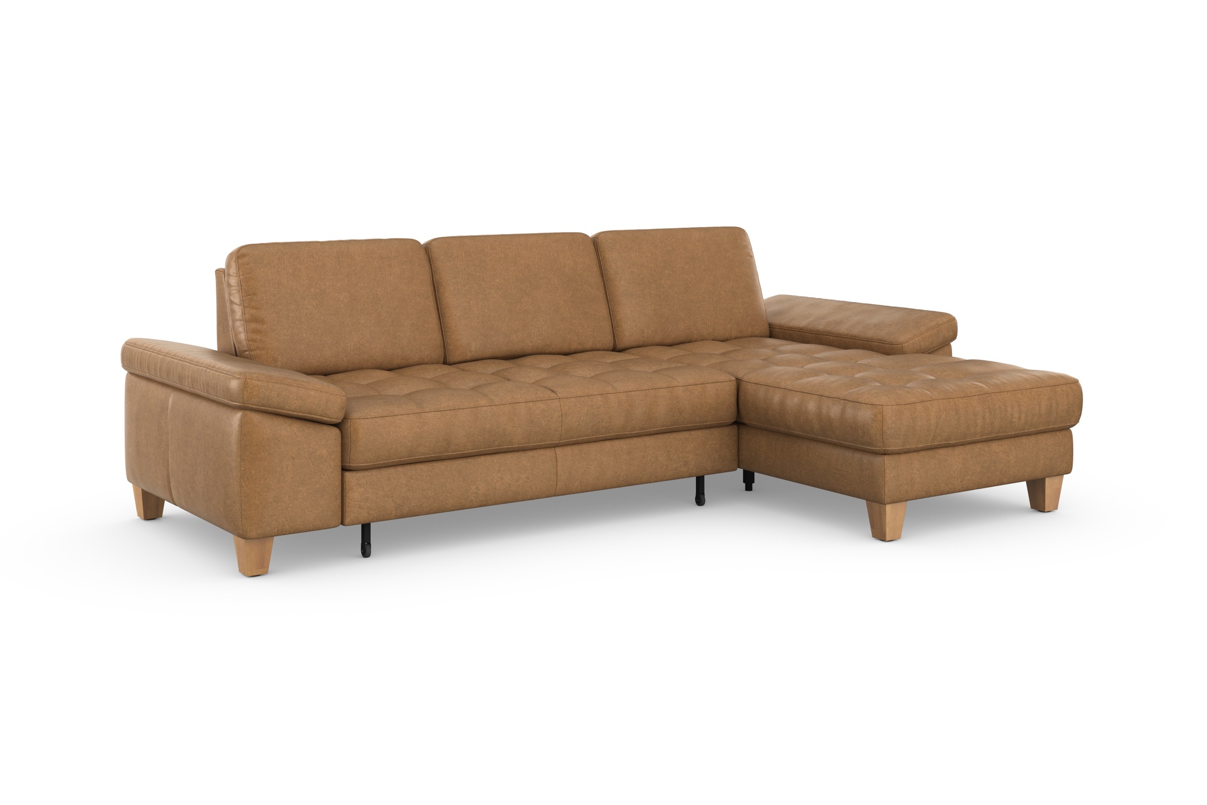 sit&more Ecksofa »Westham L-Form«, mit Recamiere, mit oder ohne Bettfunktion, Bettkasten, Füße Eiche