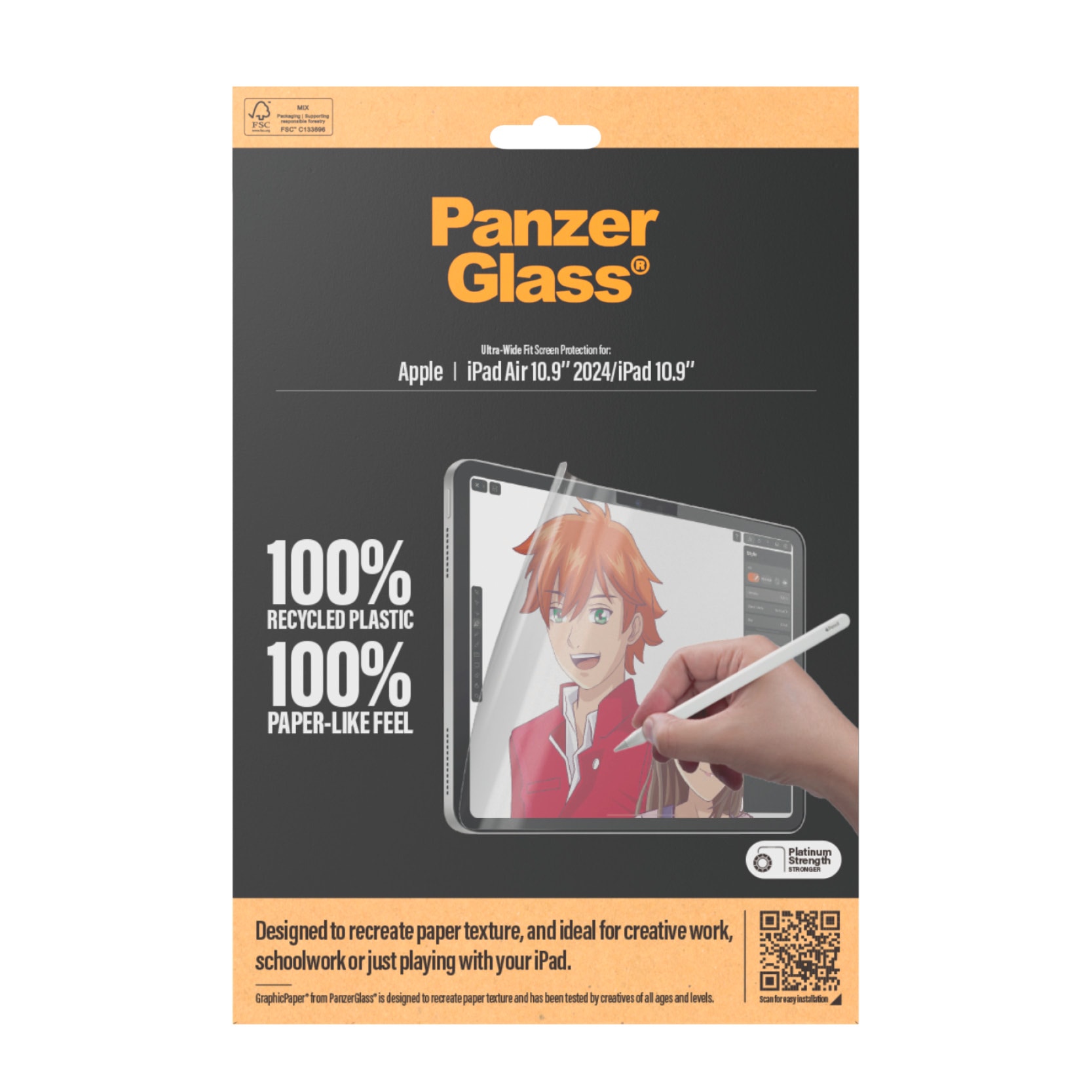 PanzerGlass Displayschutzfolie »Ultra Wide Fit GraphicPaper Screen Protector« für Apple iPad Air 10.9 2024;Apple iPad 10.9 Schutzfolie, Bildschirmschutz, kratzfest, paperfeel, papierähnlich