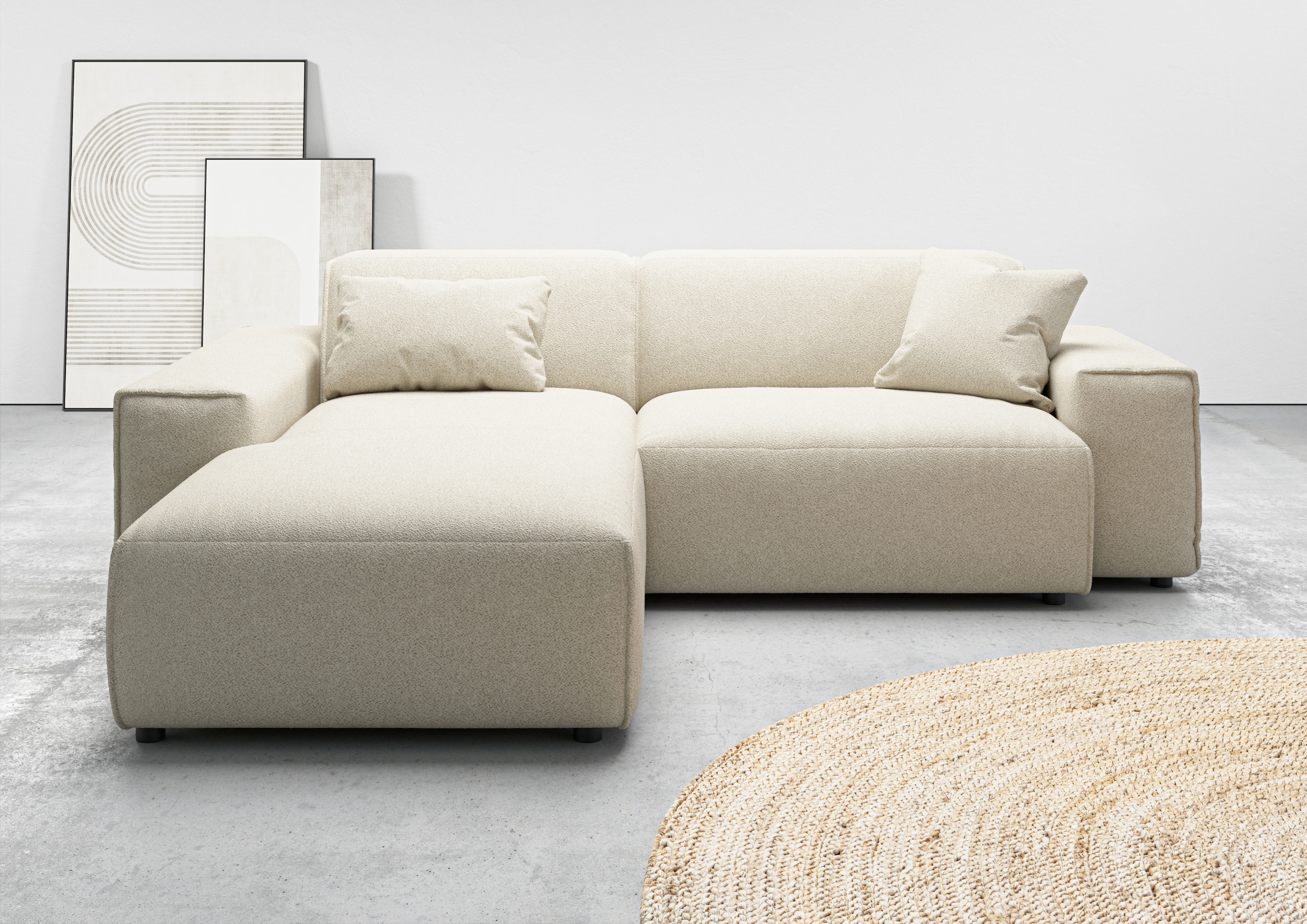 andas Ecksofa »Glimminge L-Form auch in Breitcord, Feincord + Easy care-Bezug,«, Breite 234, Zierkissen