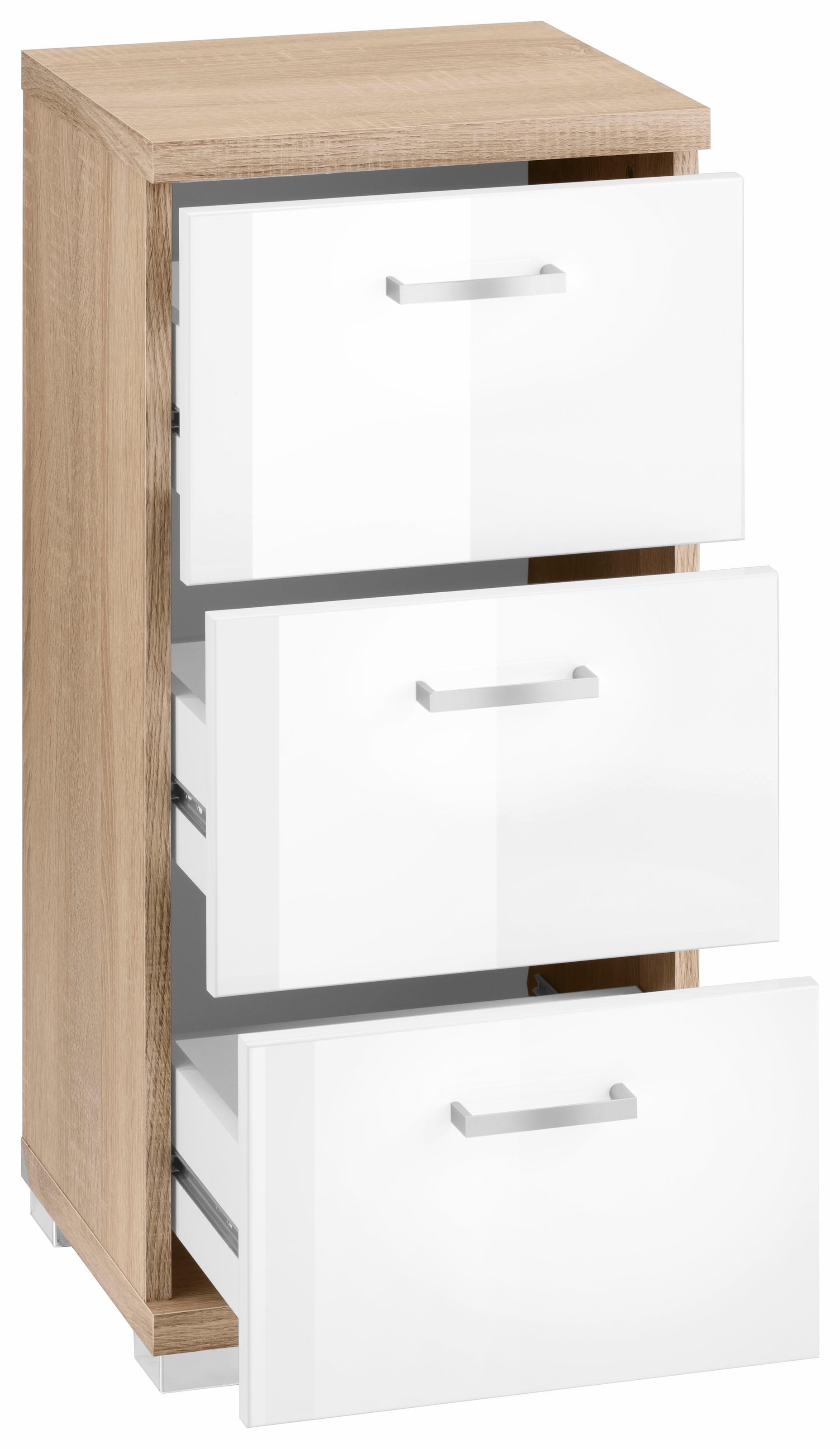 Homexperts Unterschrank »Nusa«, Breite 35 cm, Badezimmerschrank mit Metallgriffen, 3 Schubladen