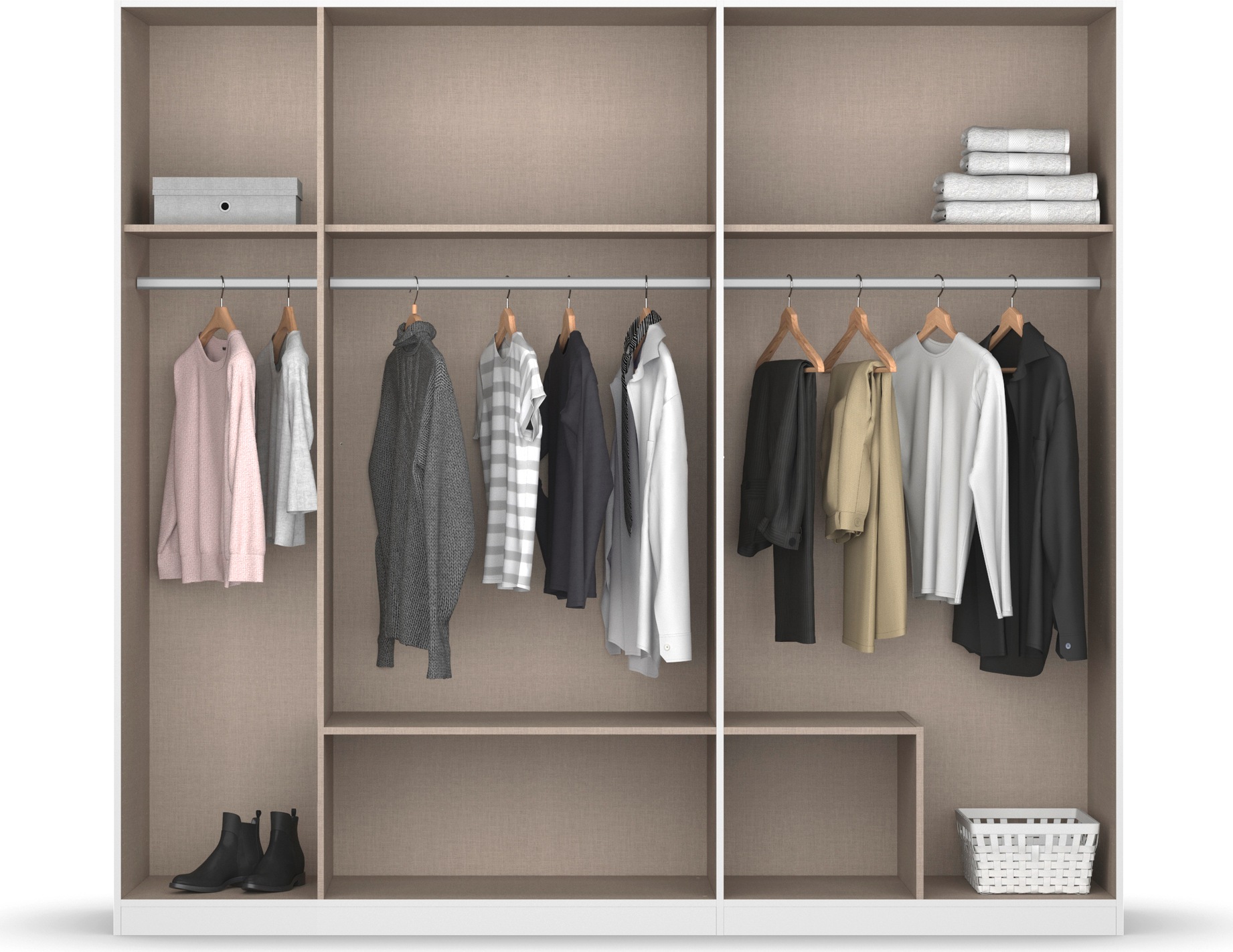 rauch Drehtürenschrank »Kleiderschrank Schrank Garderobe Schlafzimmerschrank DAVOA«, mit farblich abgesetzten Schubkästen in Eiche Artisan MADE IN GERMANY