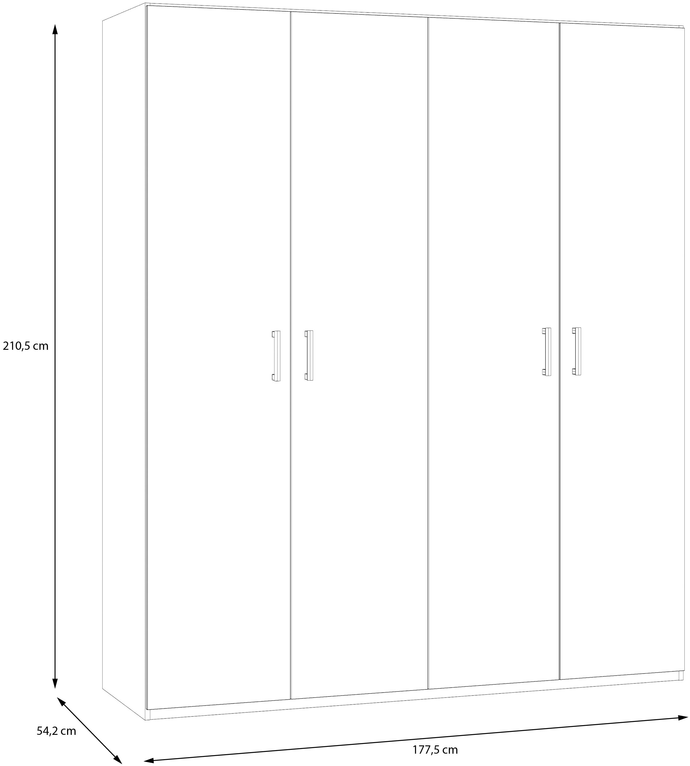 FORTE Drehtürenschrank, Drehtürenschrank, Stauraum, Zubehör optional bestellbar