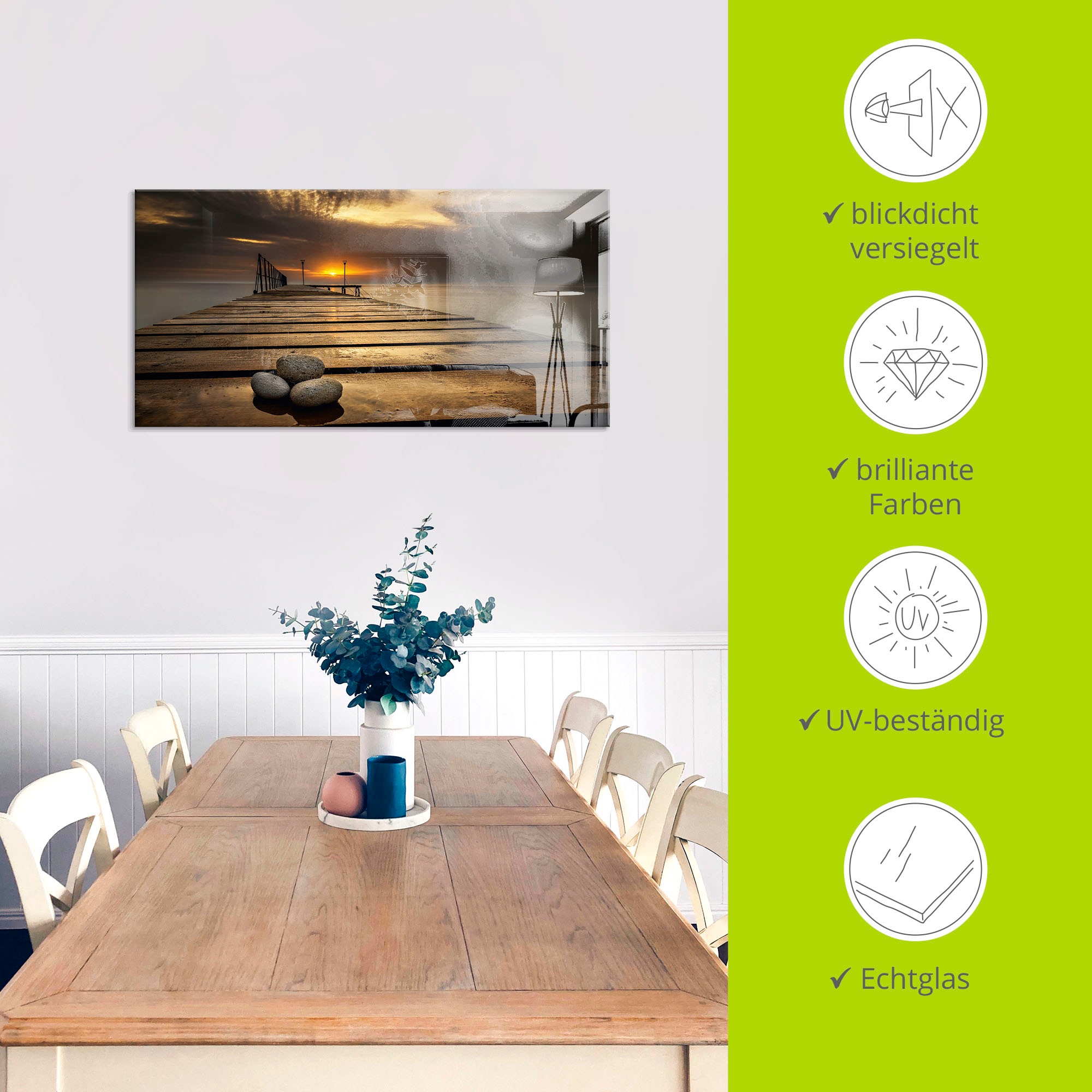 Artland Glasbild »Sonnenaufgang am Schwarzen Meer«, Sonnenaufgang & -untergang, (1 St.), in verschiedenen Größen