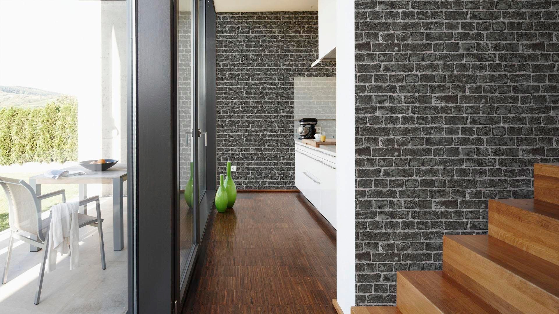 living walls Vliestapete »Around the world«, Steinoptik-realistisch-urban, Struktur Tapete Steinoptik Tapeten Wohnzimmer Schlafzimmer Küche Flur