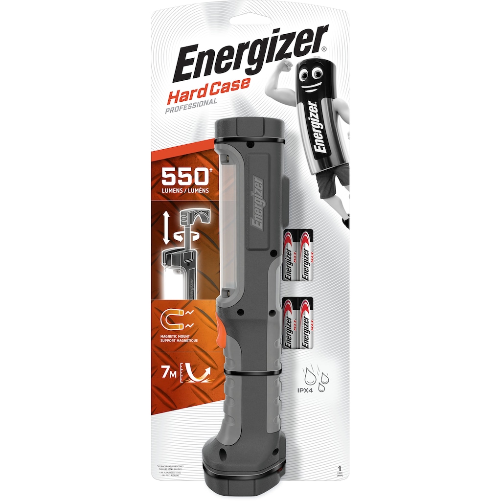 Energizer LED Taschenlampe »Hardcase Pro Worklight inkl. 4 AA Batterien«, (Packung, 5 St.)