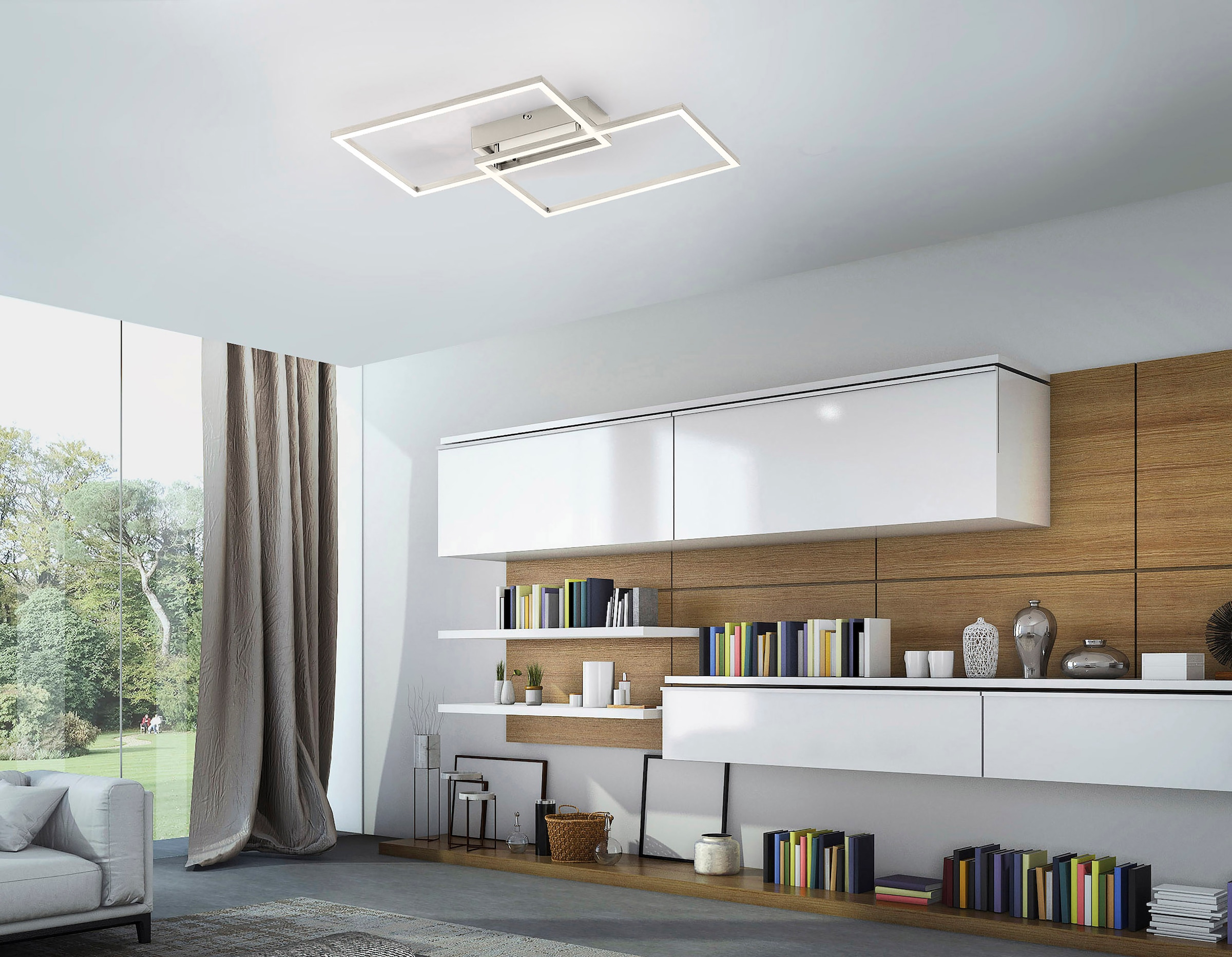 JUST LIGHT Deckenleuchte »IVEN« LED-Board 1 Stk. Neutralweiß | Tageslichtweiß | Warmweiß CCT-Farbtemperaturregelung, Dimmbar über Funkfernbed., Memoryfunktion