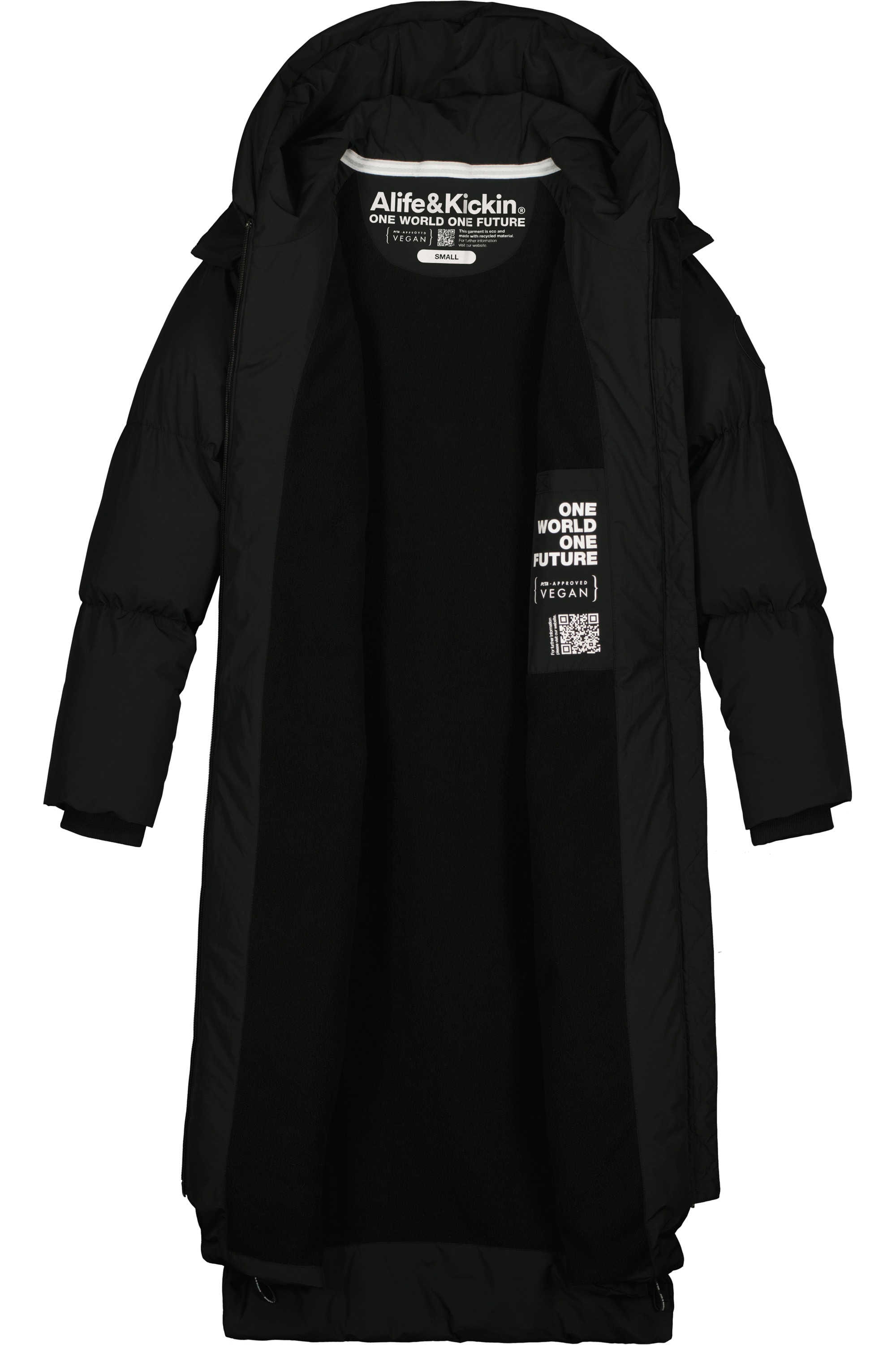 Alife & Kickin Winterjacke »Damen RihannaAK A«, mit Kapuze, Langer, warmer Wintermantel mit großer Kapuze und Fleece Innenfutter
