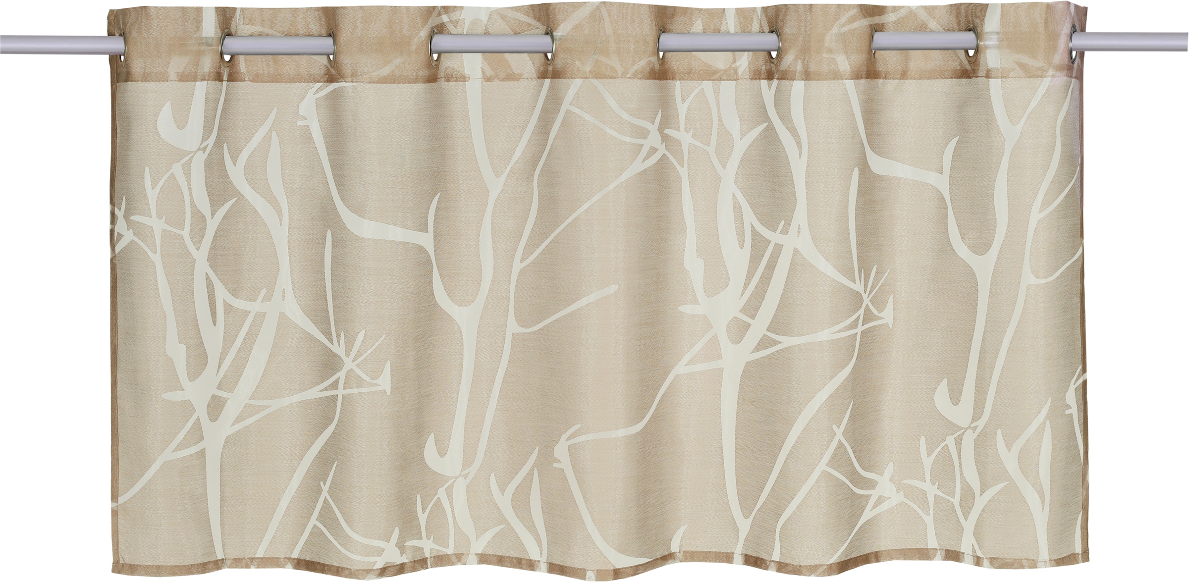 OTTO home Scheibengardine »Anna, 1 Stück, halbtransparent, Ösen, Äste-Motiv« Ösen 1 Stk. tlg. Viskose & Polyester, Äste-Motiv