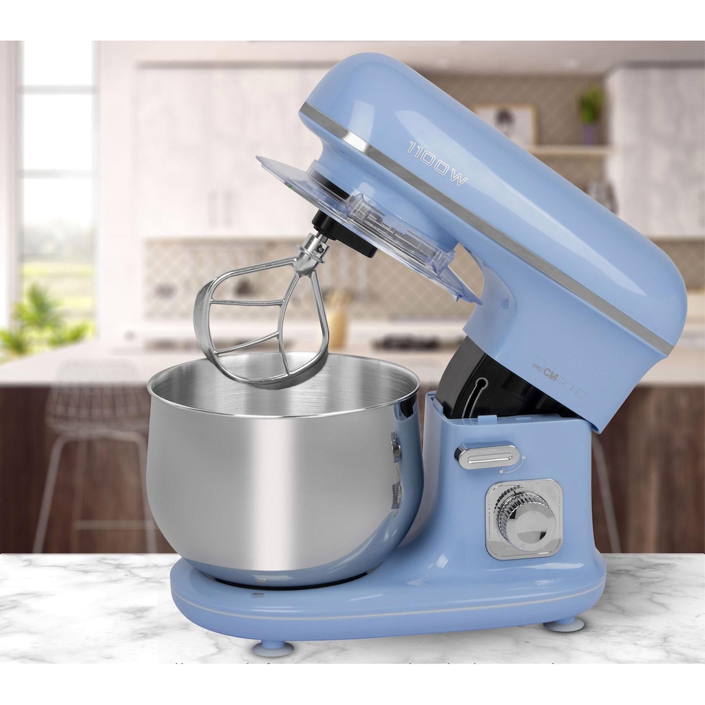 CLATRONIC Küchenmaschine »KM 3711 blau«, 1100 W, 5 l Schüssel