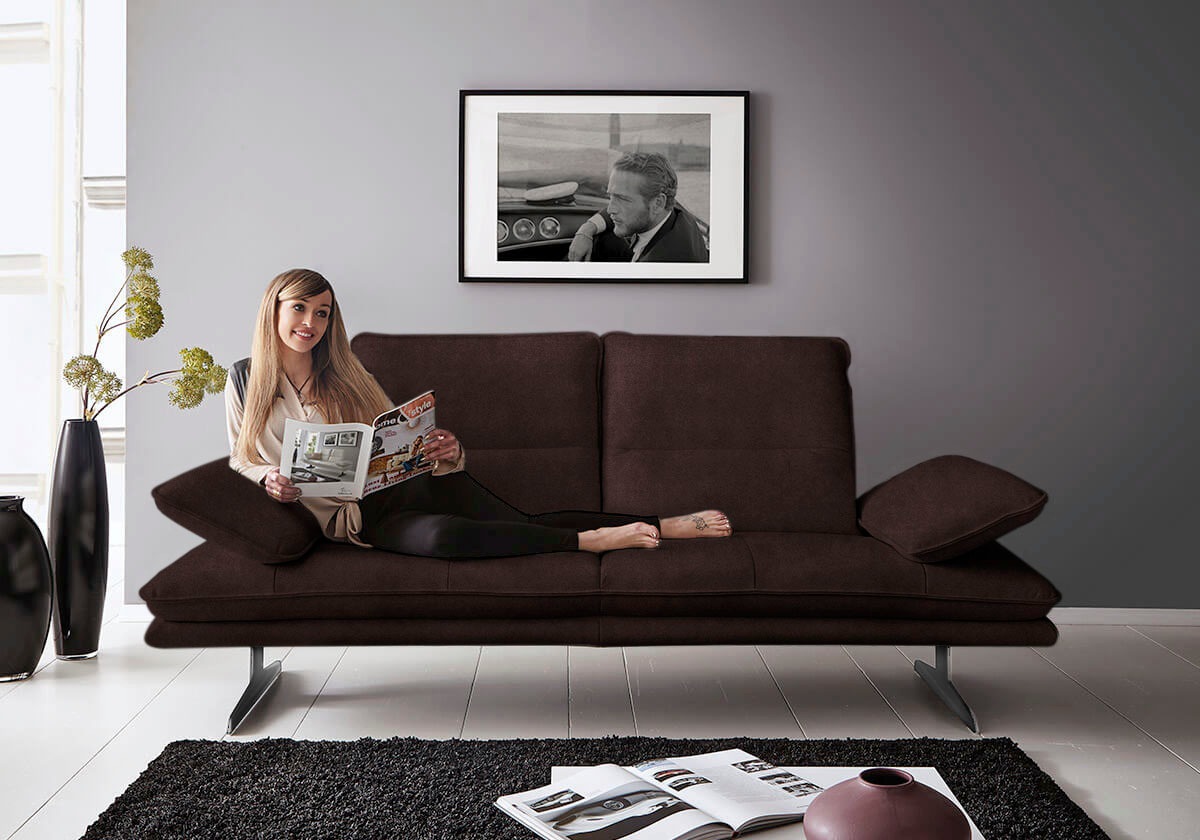 W.SCHILLIG 2-Sitzer »broadway, Designsofa mit tollem Sitzkomfort«, Sitztiefenverstellung, Kopfteil- & Seitenteilverstellung, Breite 216cm
