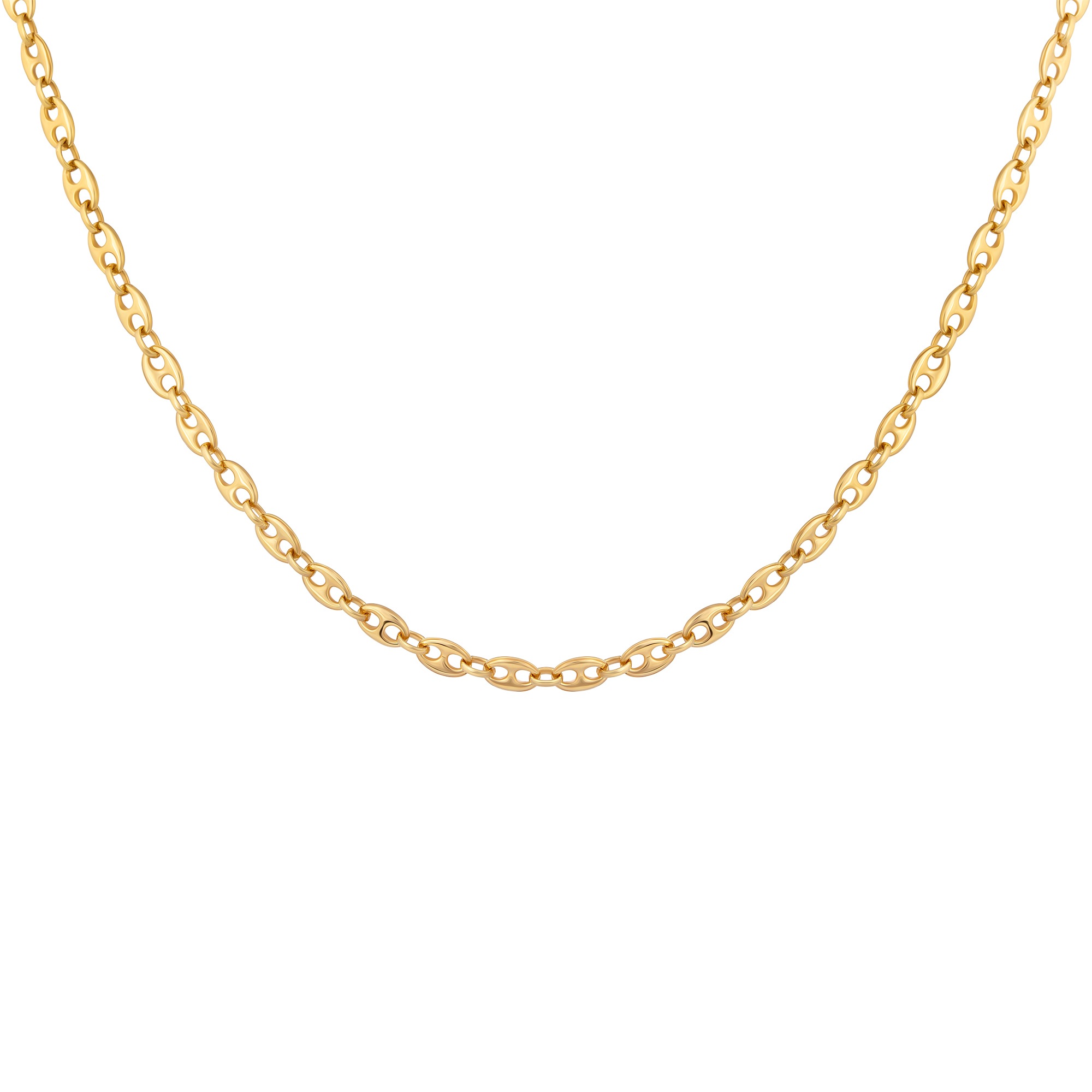 Collierkettchen „925 Silber vergoldet Kette Y-Kette Kaffeebohnenkette“ gelb 47cm