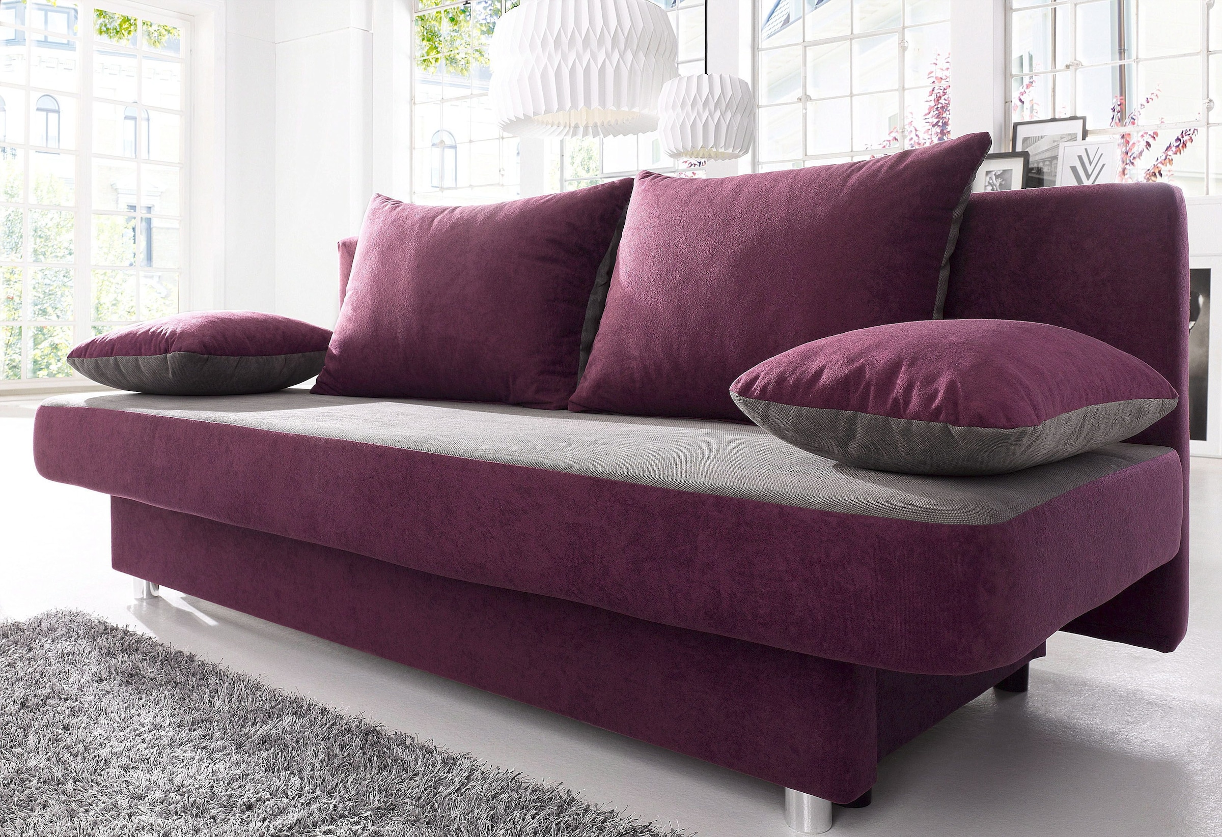 COLLECTION AB Schlafsofa »Ulla inkl. Bettfunktion und Bettkasten«, Schlafsofa,Bettfunktion,Bettkasten,inkl. Rückenkissen,Armlehnekissen