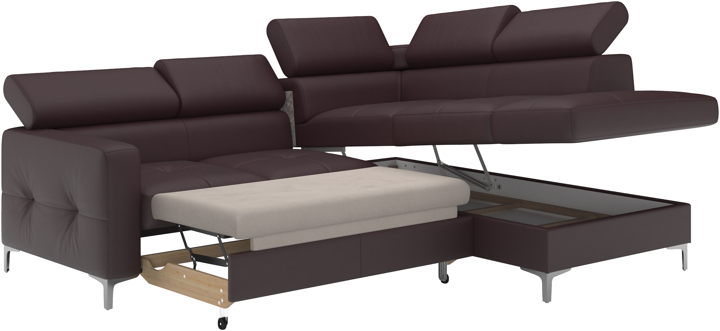 COTTA Ecksofa »Sammy L-Form«, mit Kopfteilverstellung, wahlweise mit Bettfunktion & Bettkasten