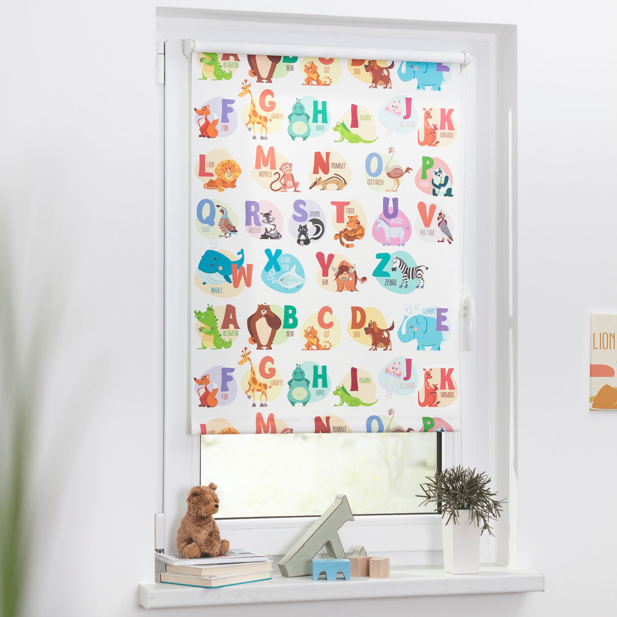 LICHTBLICK ORIGINAL Seitenzugrollo »Klemmfix Digital ABC-Tafel«, verdunkeln günstig online kaufen