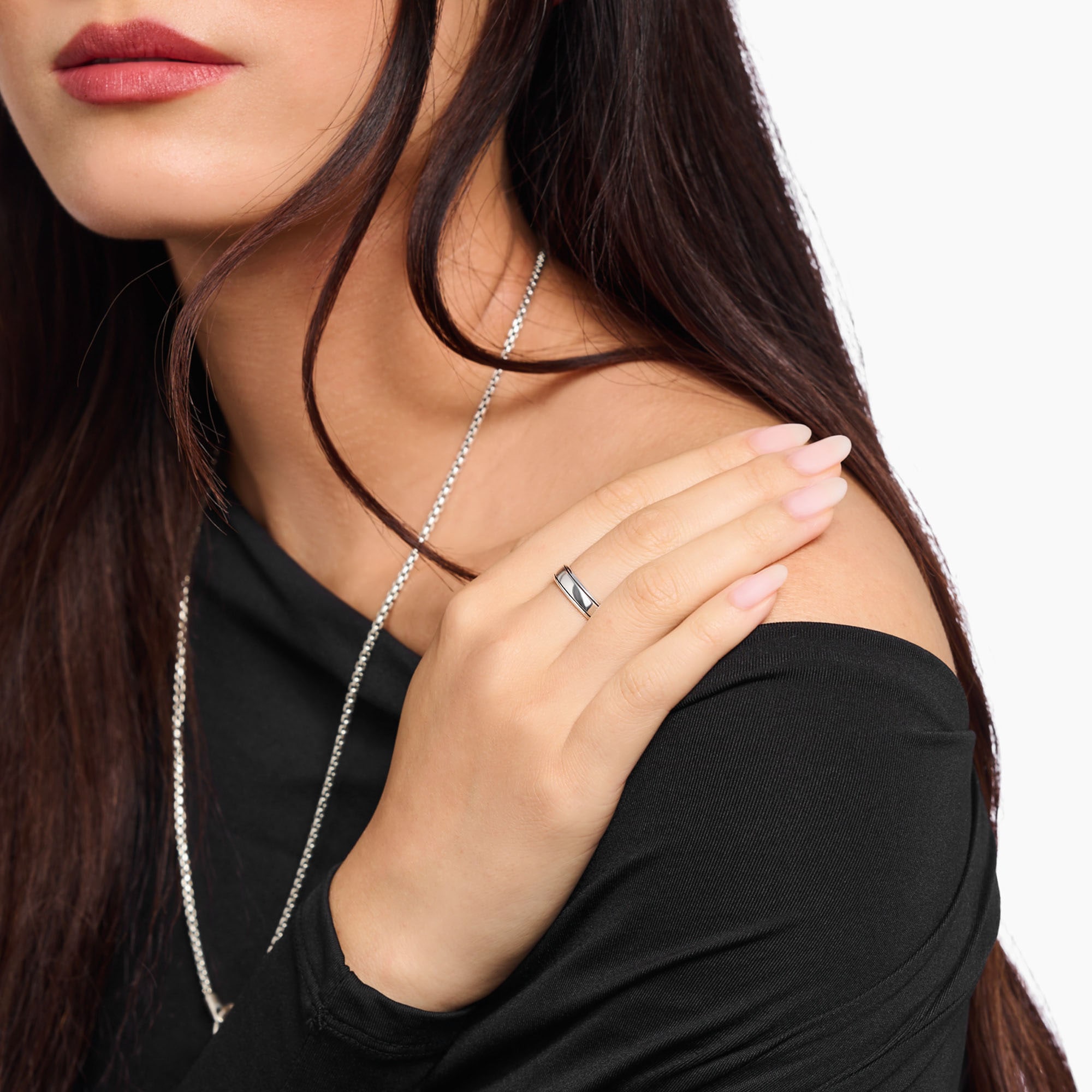 THOMAS SABO Fingerring »Schmaler Linien-Ring Silber«