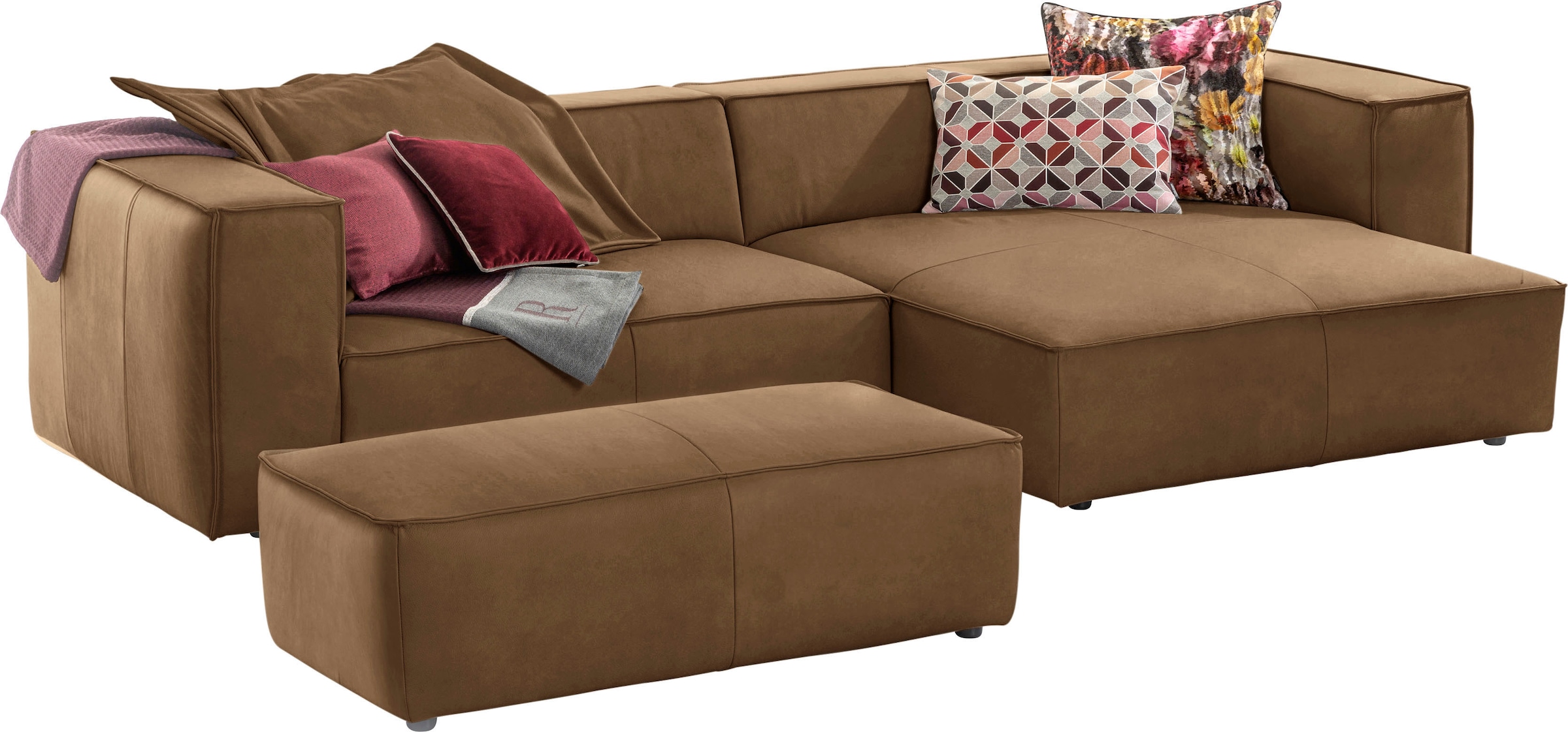 W.SCHILLIG Ecksofa »around-the-block«, (Spar-Set), inklusive Hocker, mit el günstig online kaufen