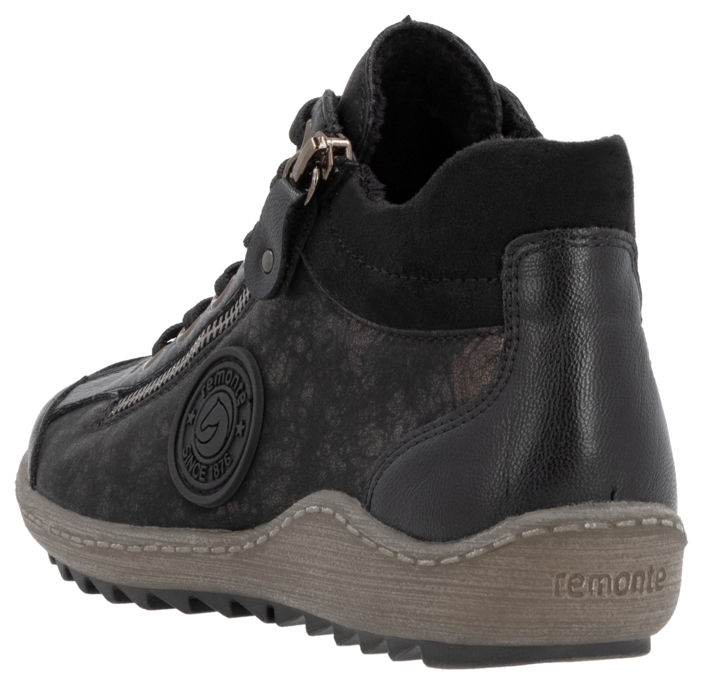 Remonte Schnürboots, Flats, Komfortschuh, Boots mit seitlichem Reißverschluss