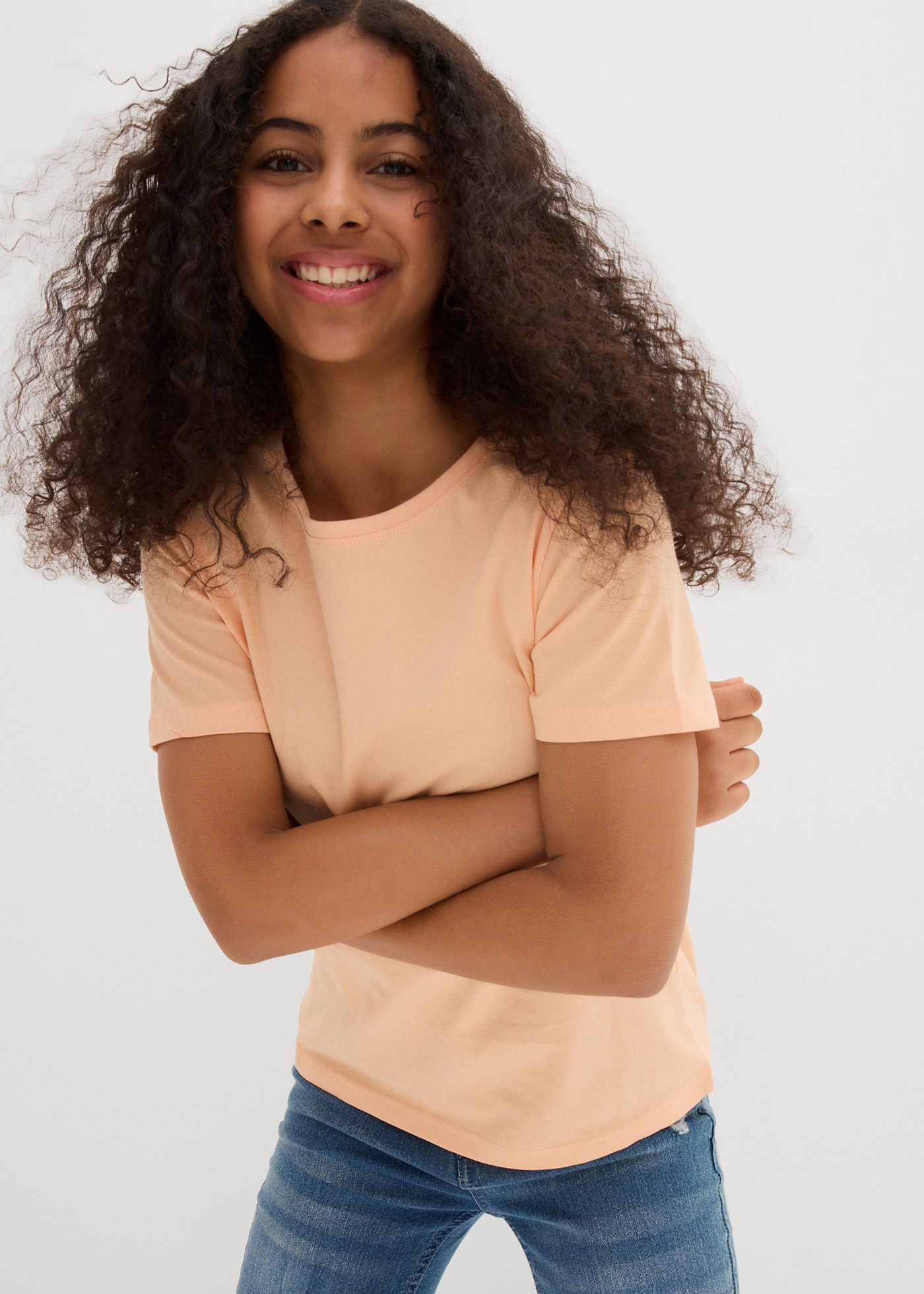 bonprix T-Shirt Packung, 3 Regular Fit, Kurzarm, aus Baumwolle