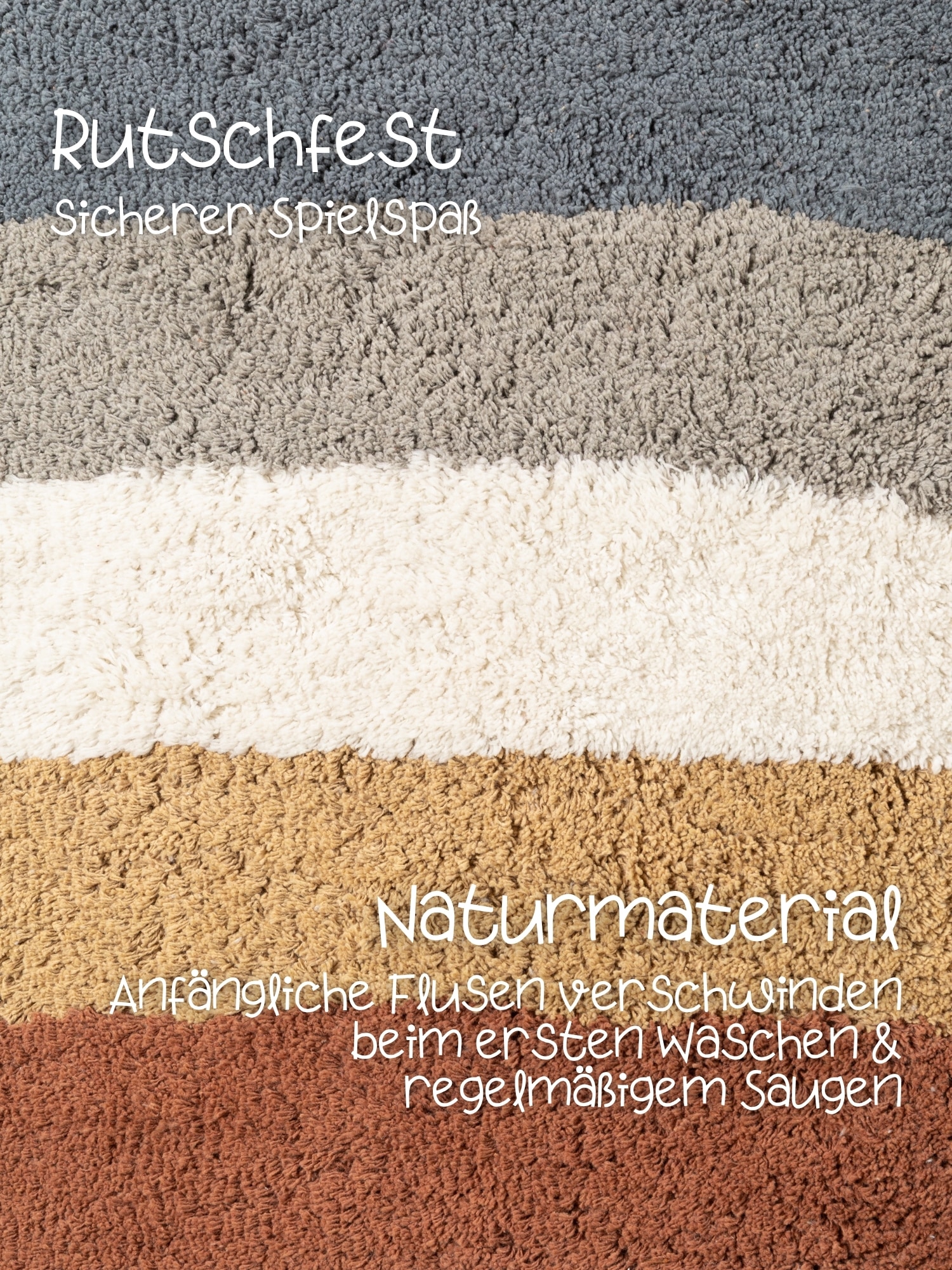 HANSE Home Kinderteppich »Riva« rechteckig 10 mm Höhe Waschbar, Handgemacht, Baumwolle, Rutschfest Spielteppich Kinderzimmer