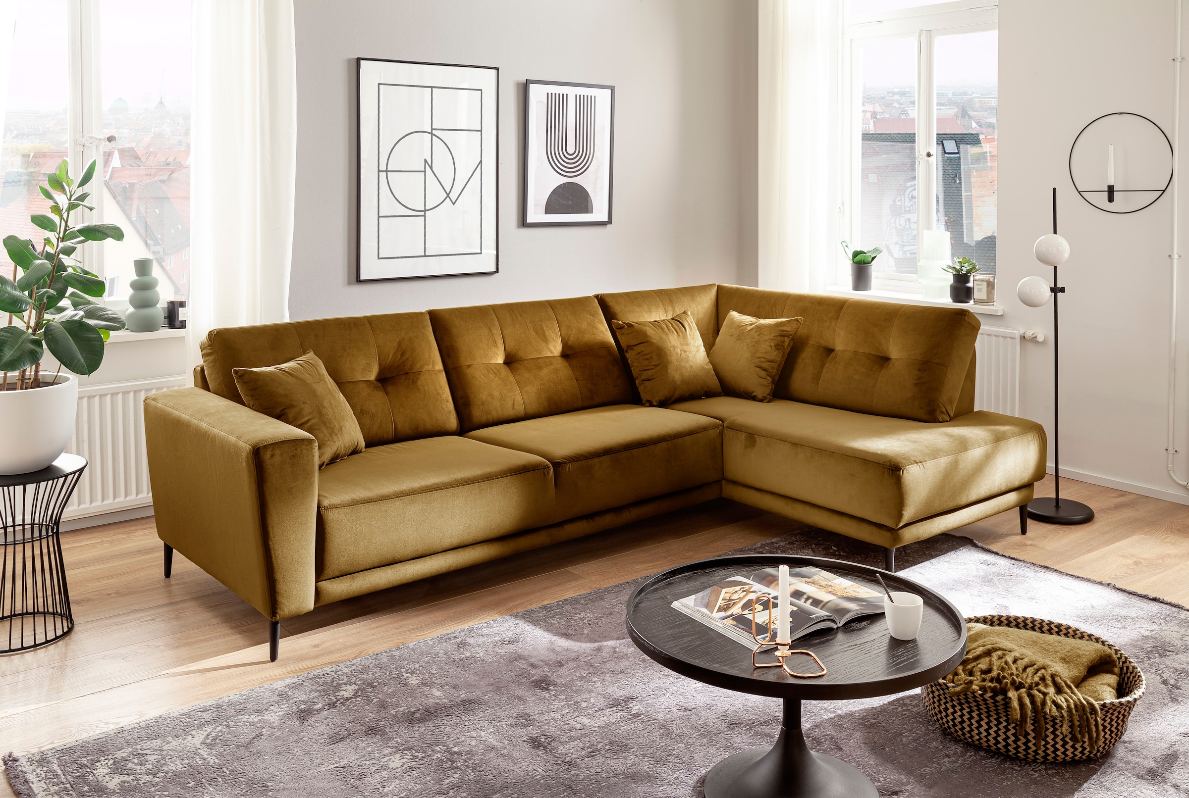 Trends by HG Polsterecke »Barcelona L-Form«, mit Metallfuss, frei im Raum s günstig online kaufen